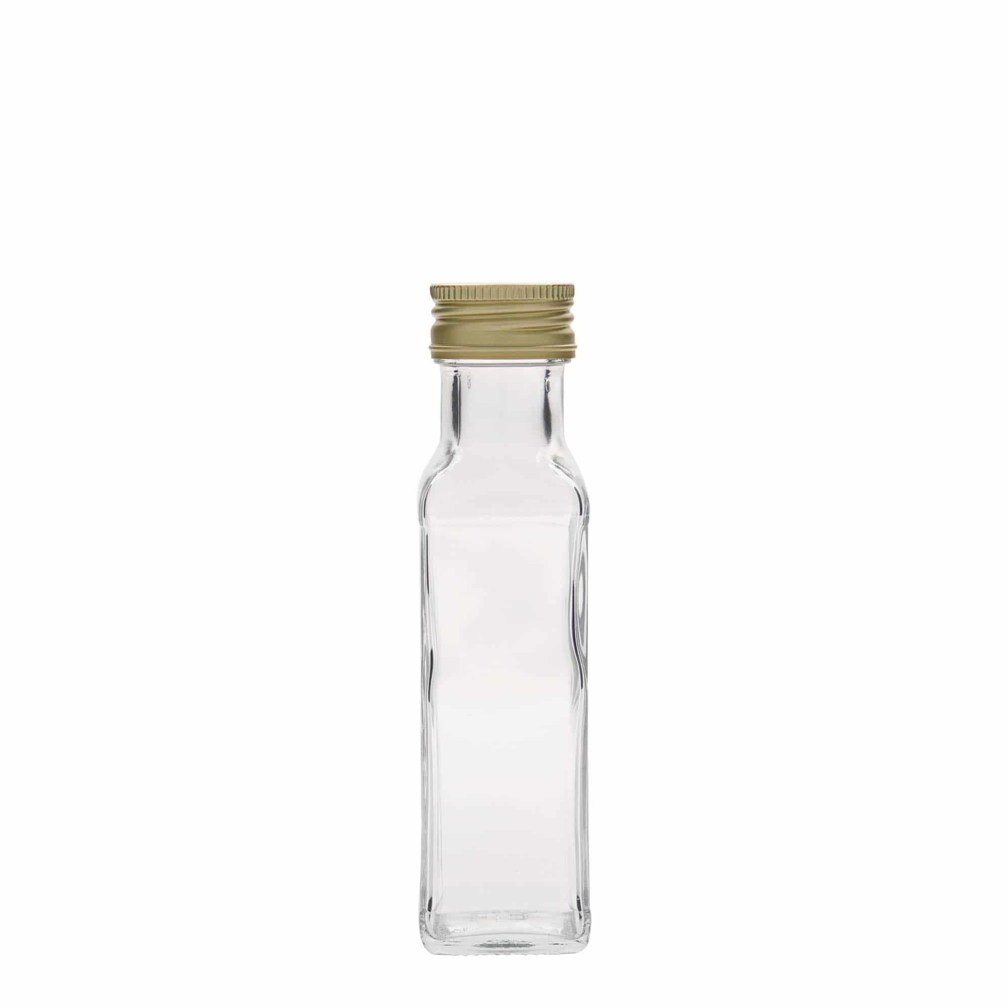 100 ml glass bottle ‘Marasca’, square, opening: PP 31.5