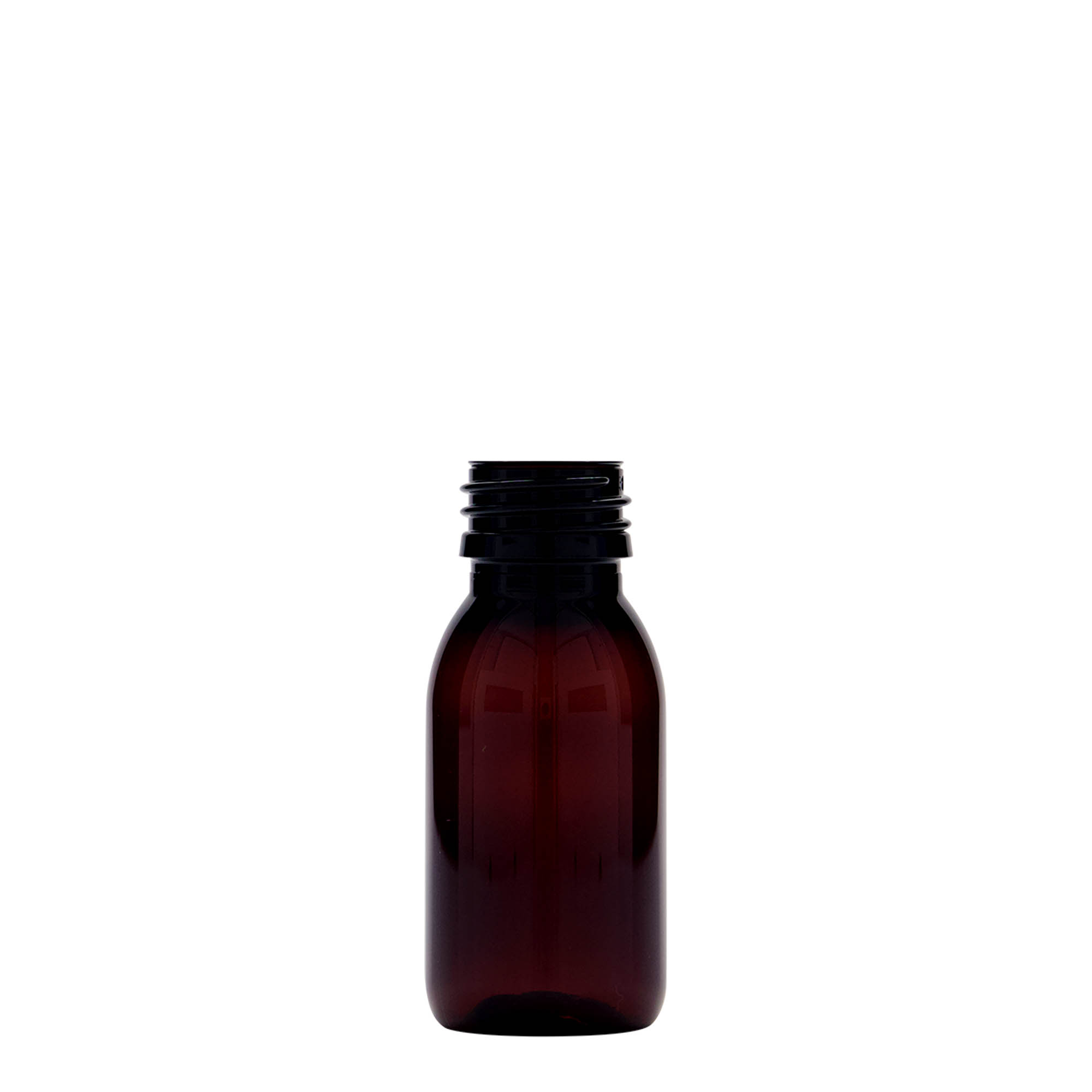 60 ml PET medicine bottle, brown, plastic, closure: PP 28 60 ml PET medicine bottle, brown, plastic, closure: PP 28
