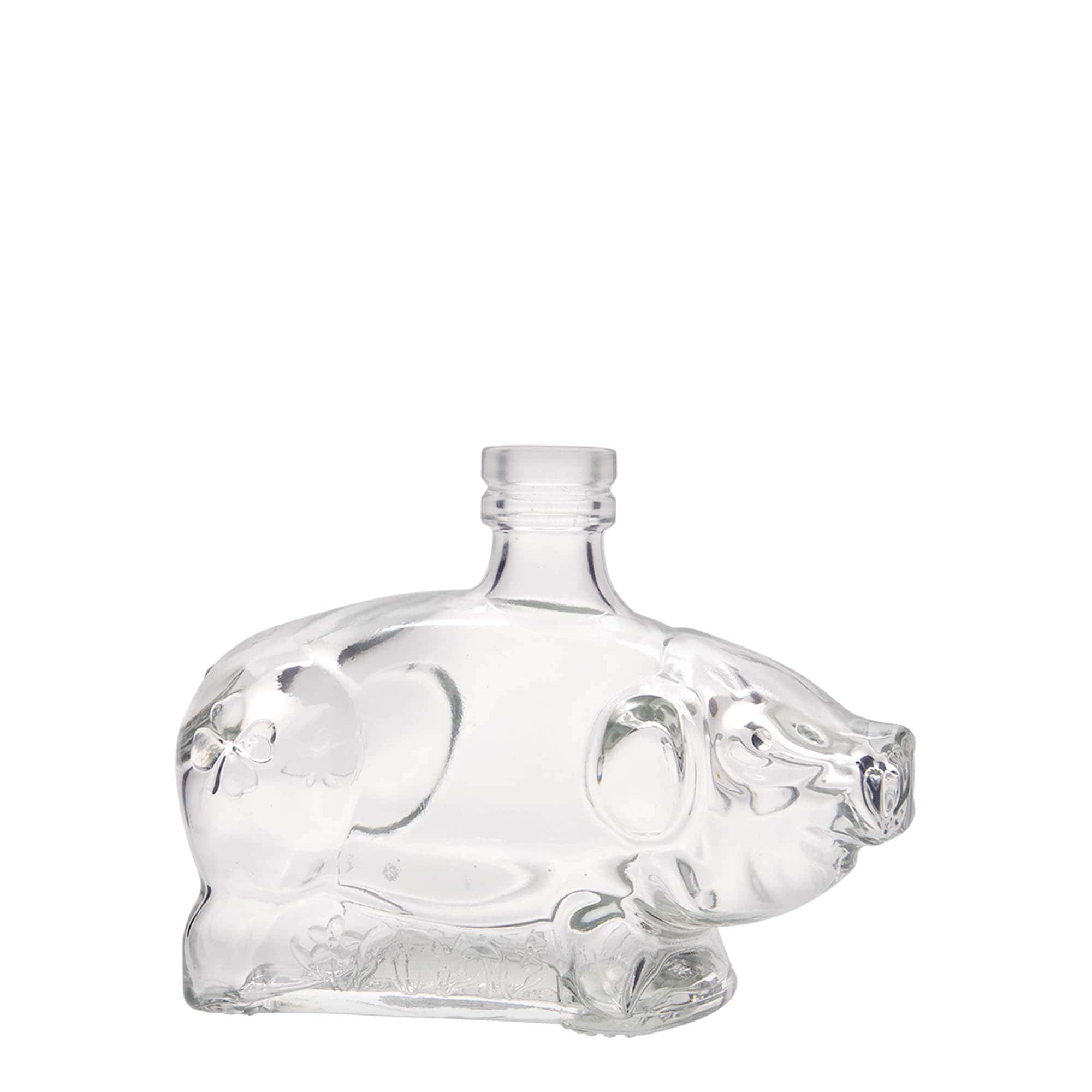 200 ml glass bottle ‘Lucky Piglet’, opening: cork