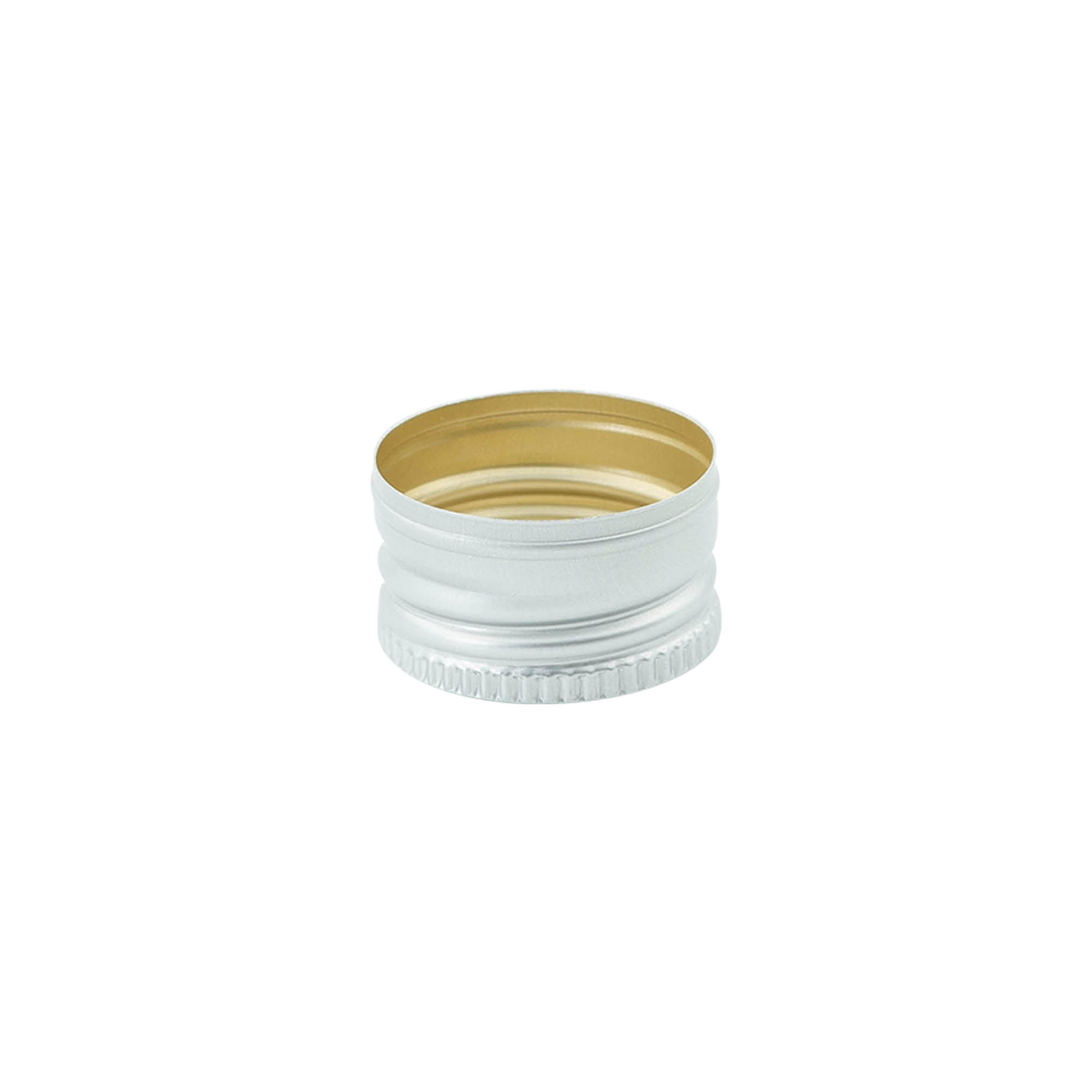 Screw cap, metal, silver, for opening: PP 28 Screw cap, metal, silver, for opening: PP 28