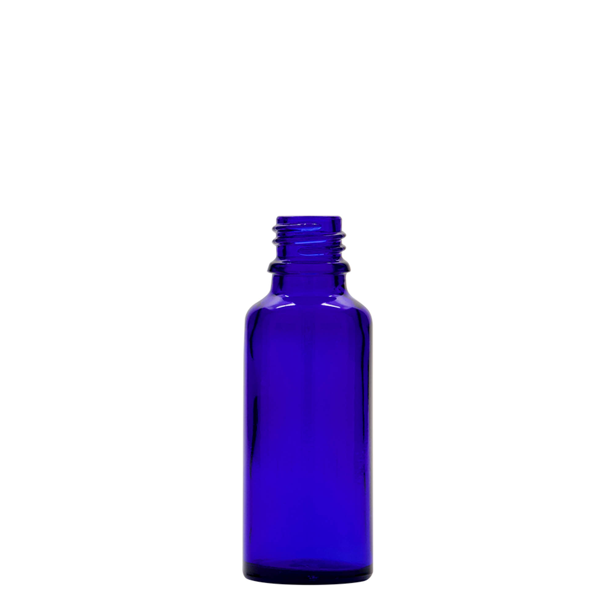 30 ml dropper bottle medical, glass, royal blue-red, opening: DIN 18