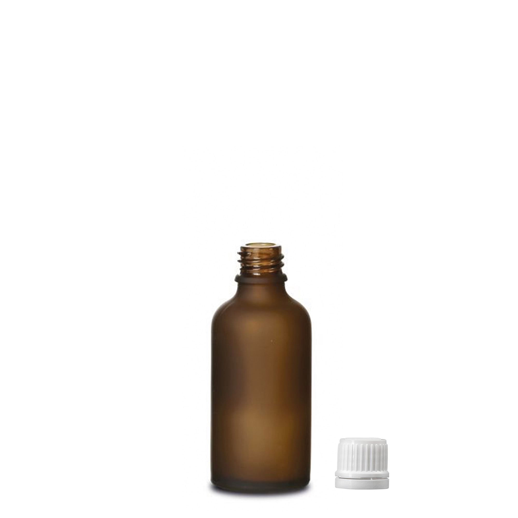 50ml medicine bottle, glass, frosted brown, neck: DIN 18