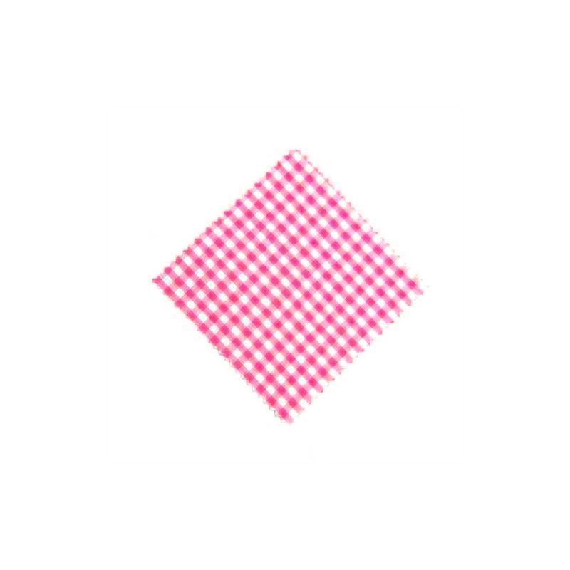 Checked fabric jar cover 12x12, square, textile, pink, for opening: TO38-TO53 Checked fabric jar cover 12x12, square, textile, pink, for opening: TO38-TO53
