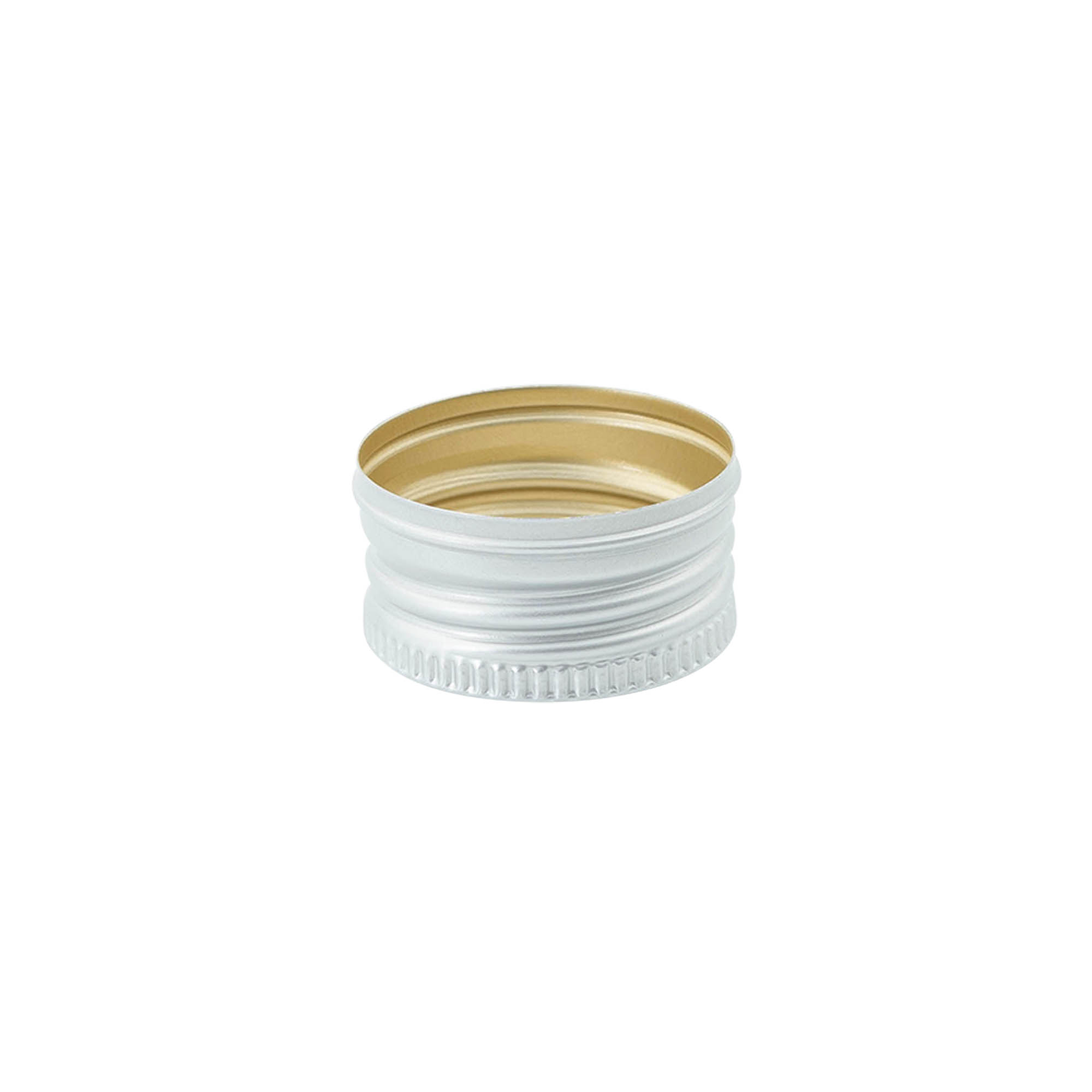 Screw cap, metal, silver, for opening: PP 31.5 Screw cap, metal, silver, for opening: PP 31.5