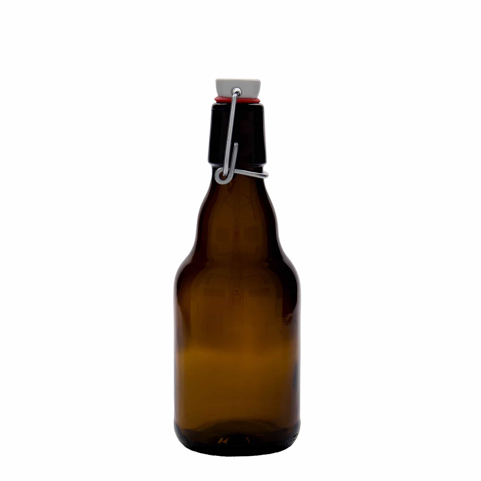 330 ml beer bottle ‘Steinie’, glass, brown, opening: swing top closure