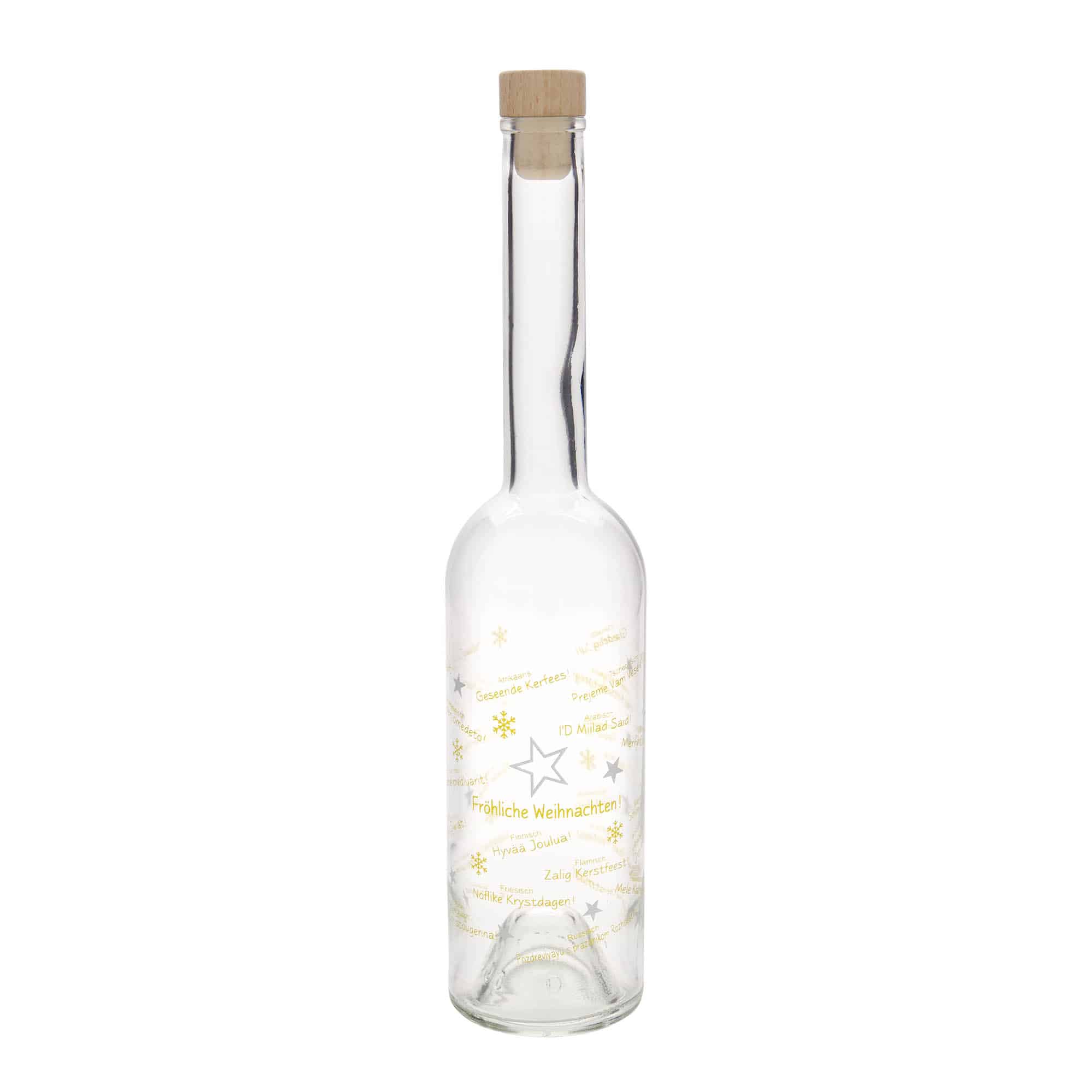 500 ml glass bottle ‘Opera’, motif: Christmas around the world, opening: cork