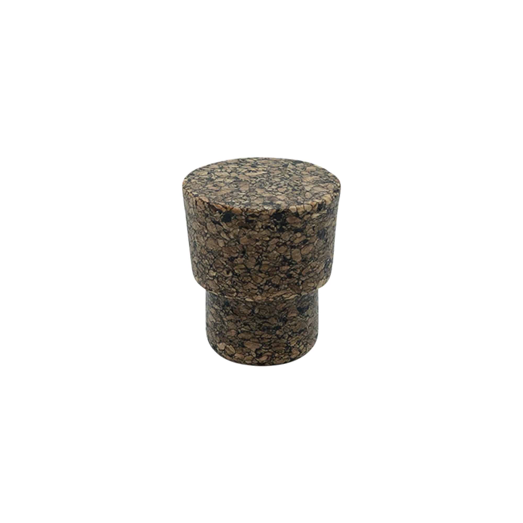 Handle cork ‘Cornice’ 22.5 mm, Corkcoal, for opening: Cork