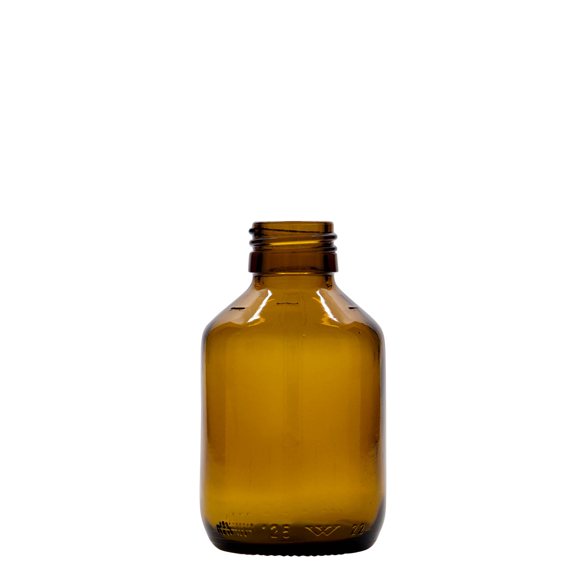 125 ml medicine bottle, brown, glass, closure: PP 28 125 ml medicine bottle, brown, glass, closure: PP 28