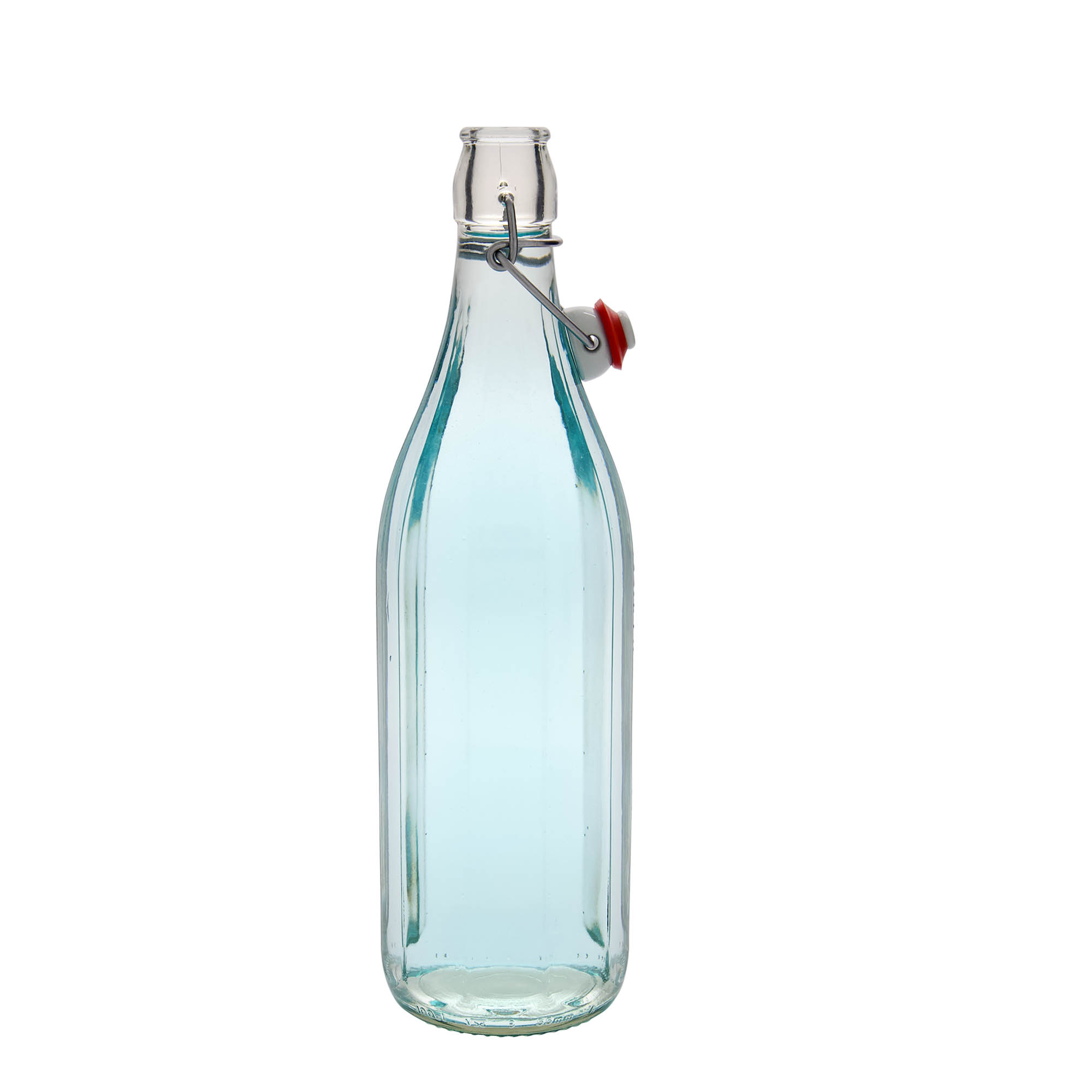 1,000 ml glass bottle ‘Bravo’, decagonal, opening: swing top closure