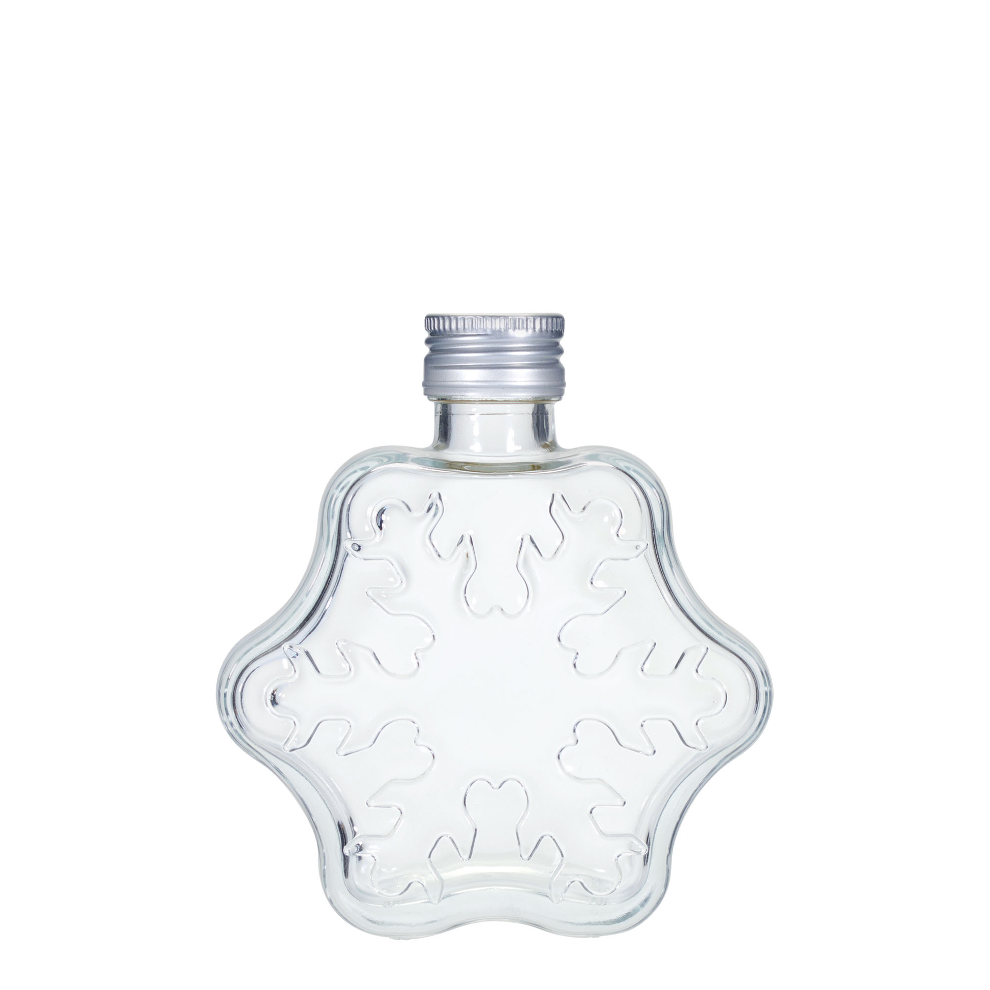 200 ml glass bottle 'Snowflake', opening: PP 28