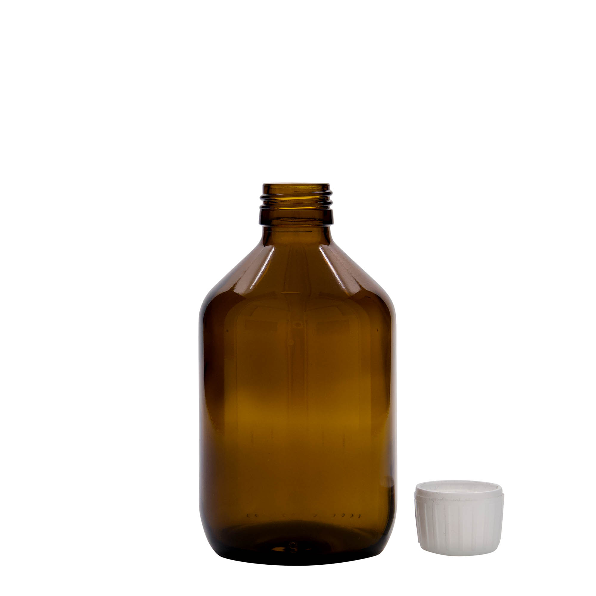 300 ml medical bottle, brown, glass, opening: PP 28 300 ml medical bottle, brown, glass, opening: PP 28