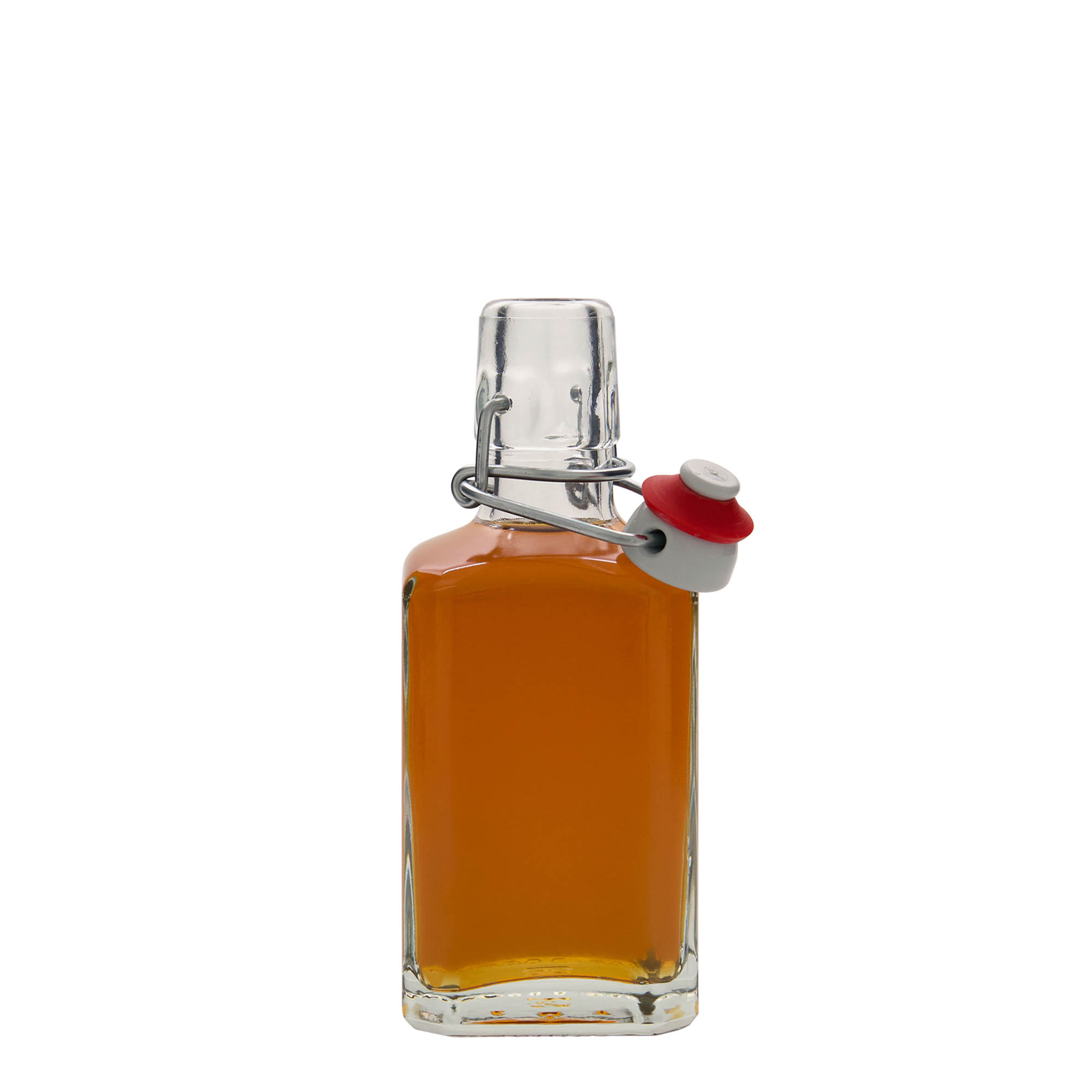 250 ml glass bottle ‘Rialto’, square, opening: swing top closure