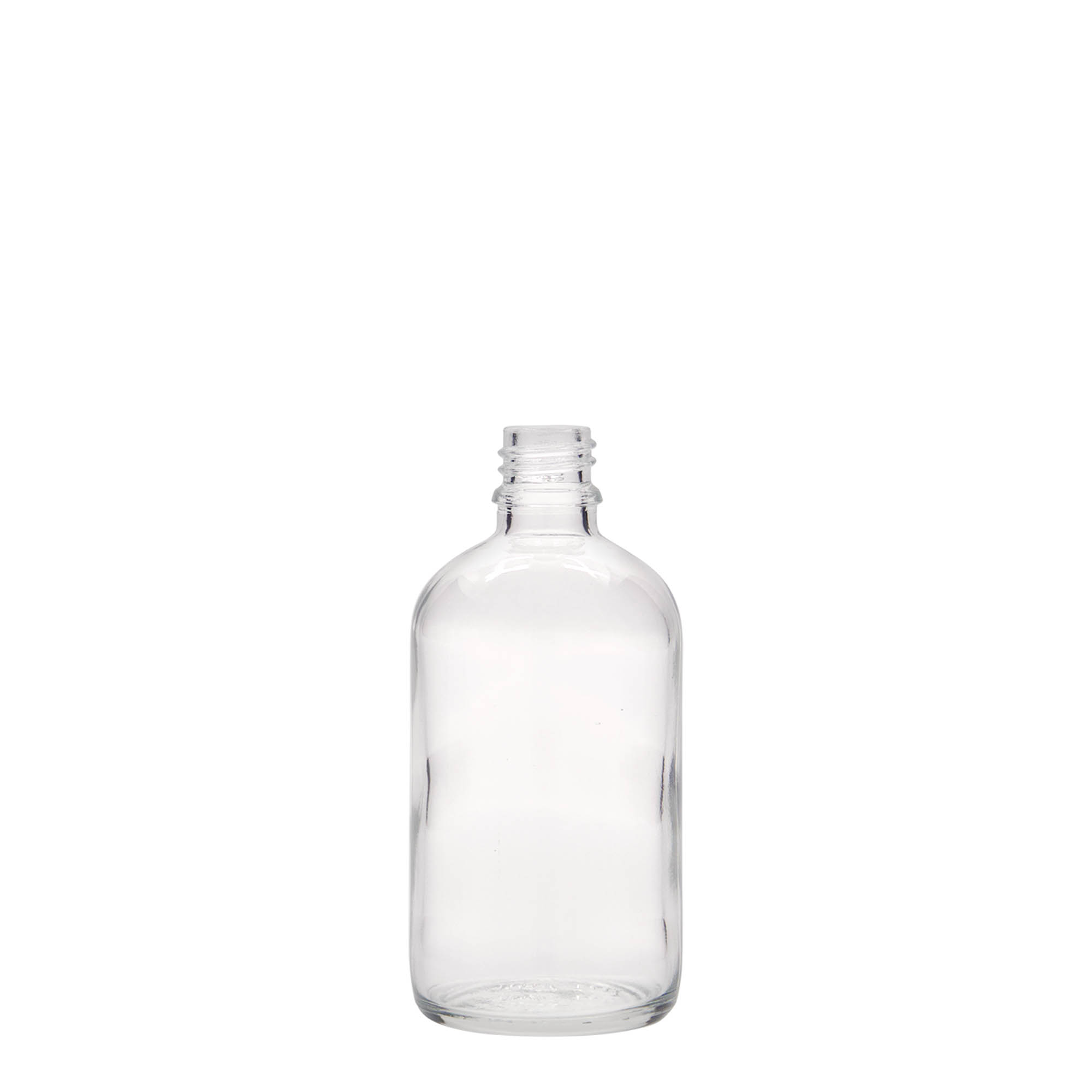 100 ml medical bottle, glass, opening: DIN 18
