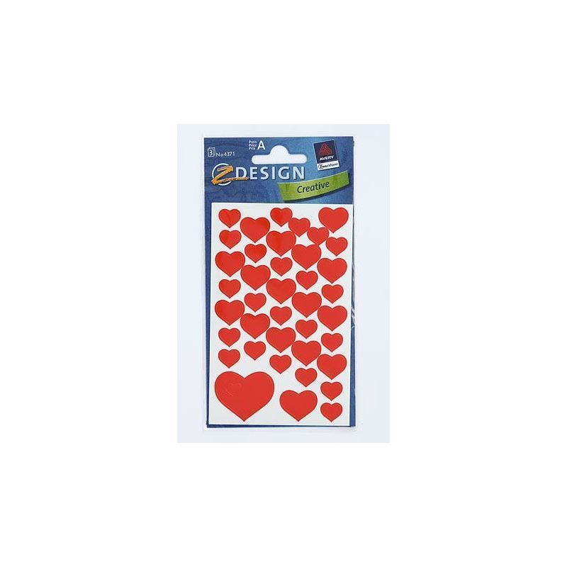 Zweckform Stickers 'Hearts', paper, red