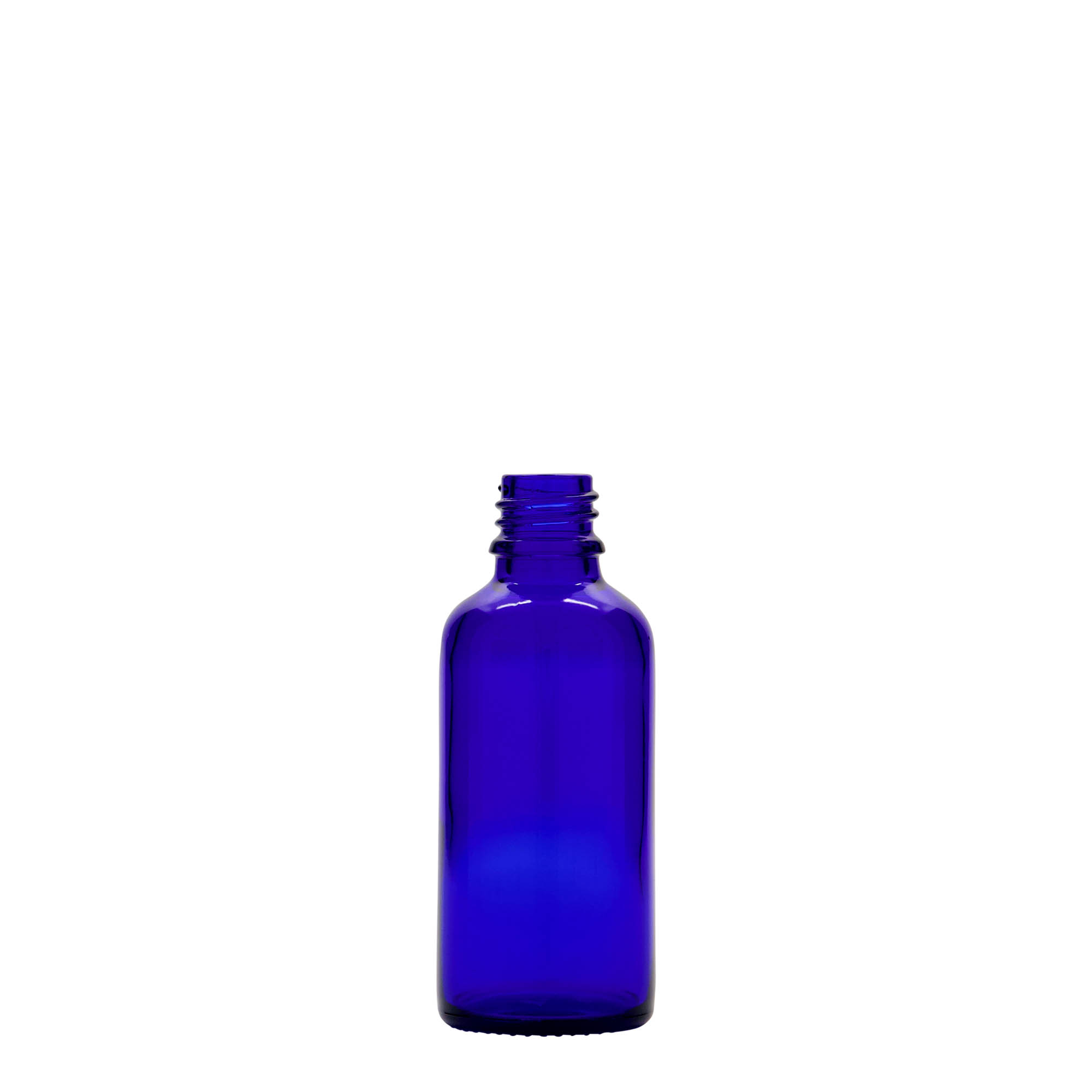 50 ml medicine bottle, glass, royal blue, closure: DIN 18 50 ml medicine bottle, glass, royal blue, closure: DIN 18
