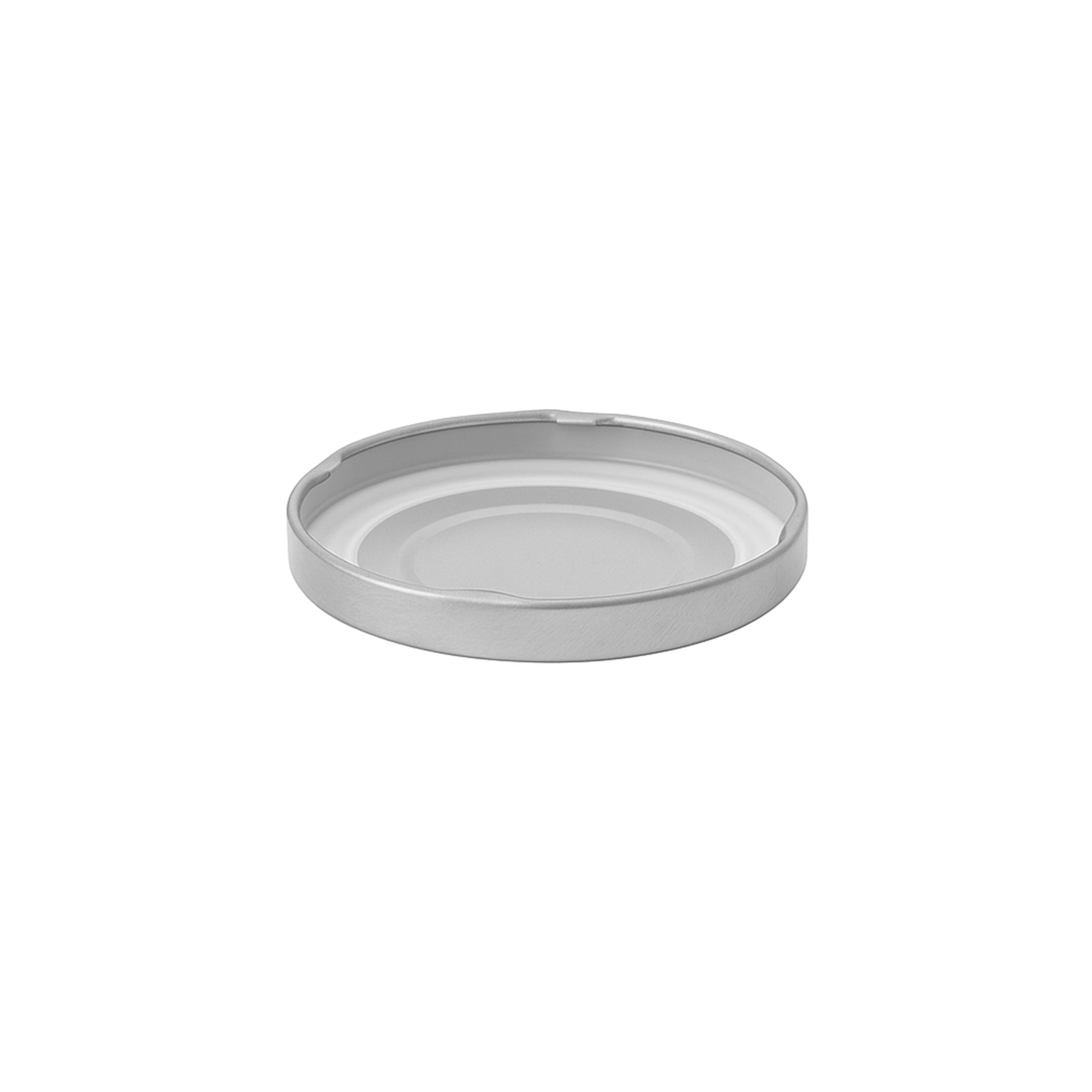 Twist off lid, tinplate, silver, for opening: TO 63 Twist off lid, tinplate, silver, for opening: TO 63