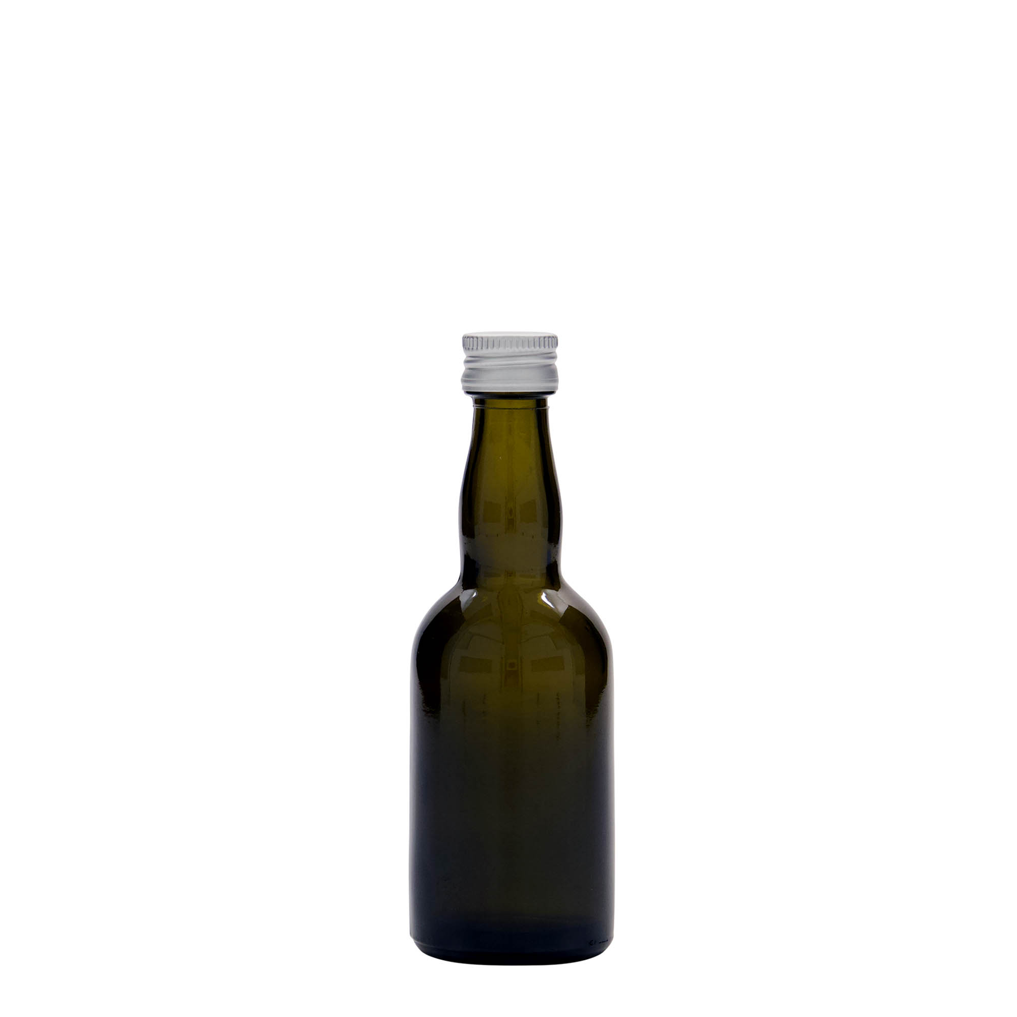 50 ml glass bottle ‘Proba’, antique green, opening: PP 18