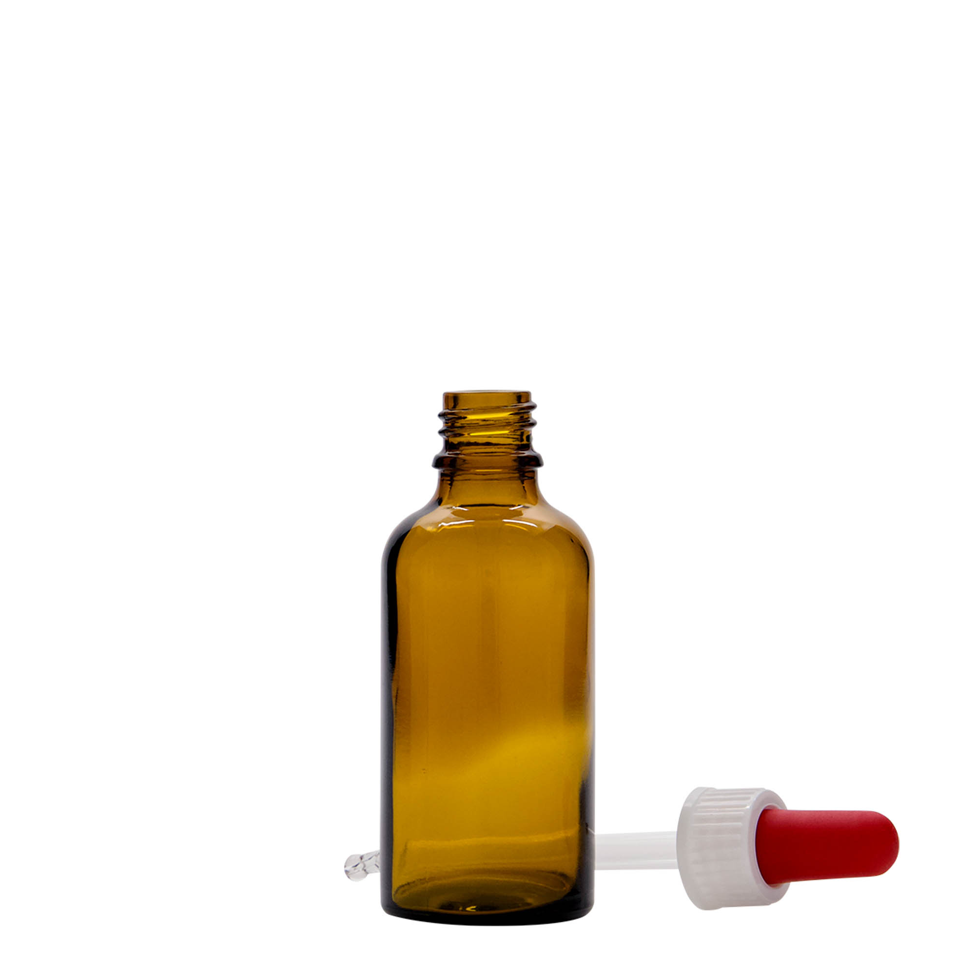 50 ml dropper bottle medicine, glass, brown-red, opening: DIN 18
