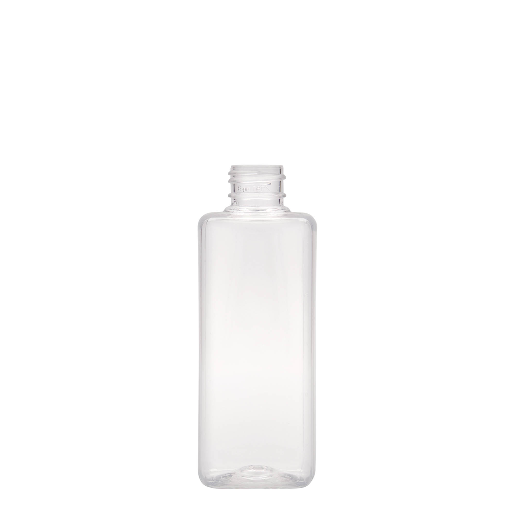 200 ml PET bottle 'Karl', square, plastic, neck: 24/410 200 ml PET bottle 'Karl', square, plastic, neck: 24/410