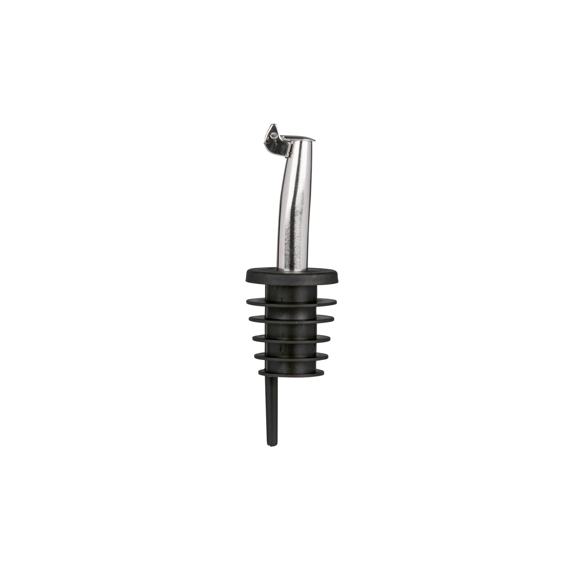 Pourer Inox with metal flap, stainless steel, silver