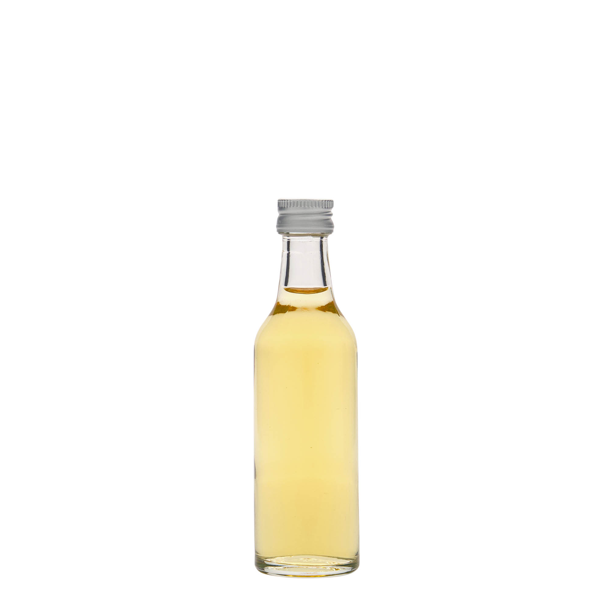 50 ml straight neck glass bottle, closure: PP 18