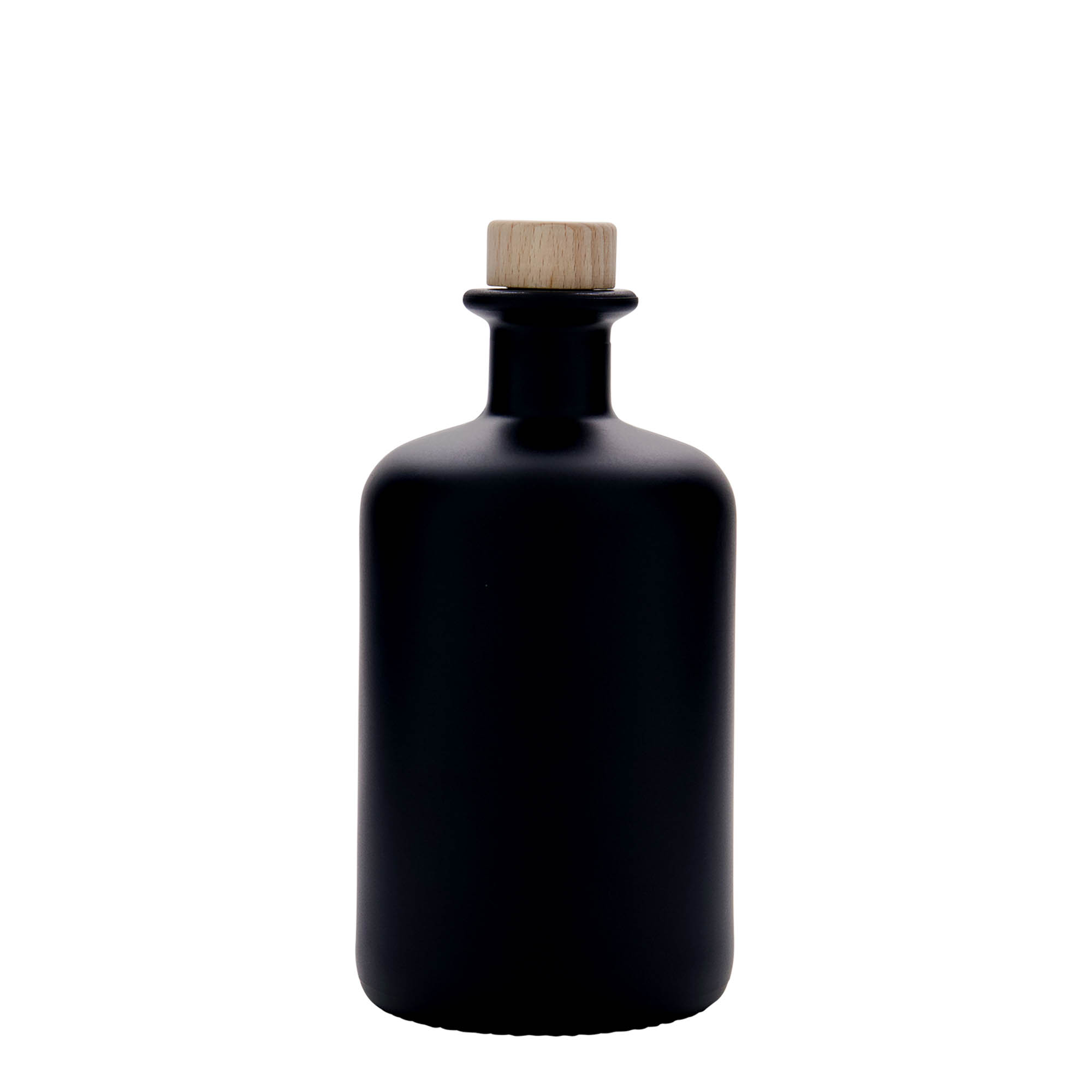 500 ml glass bottle apothecary, black, opening: cork