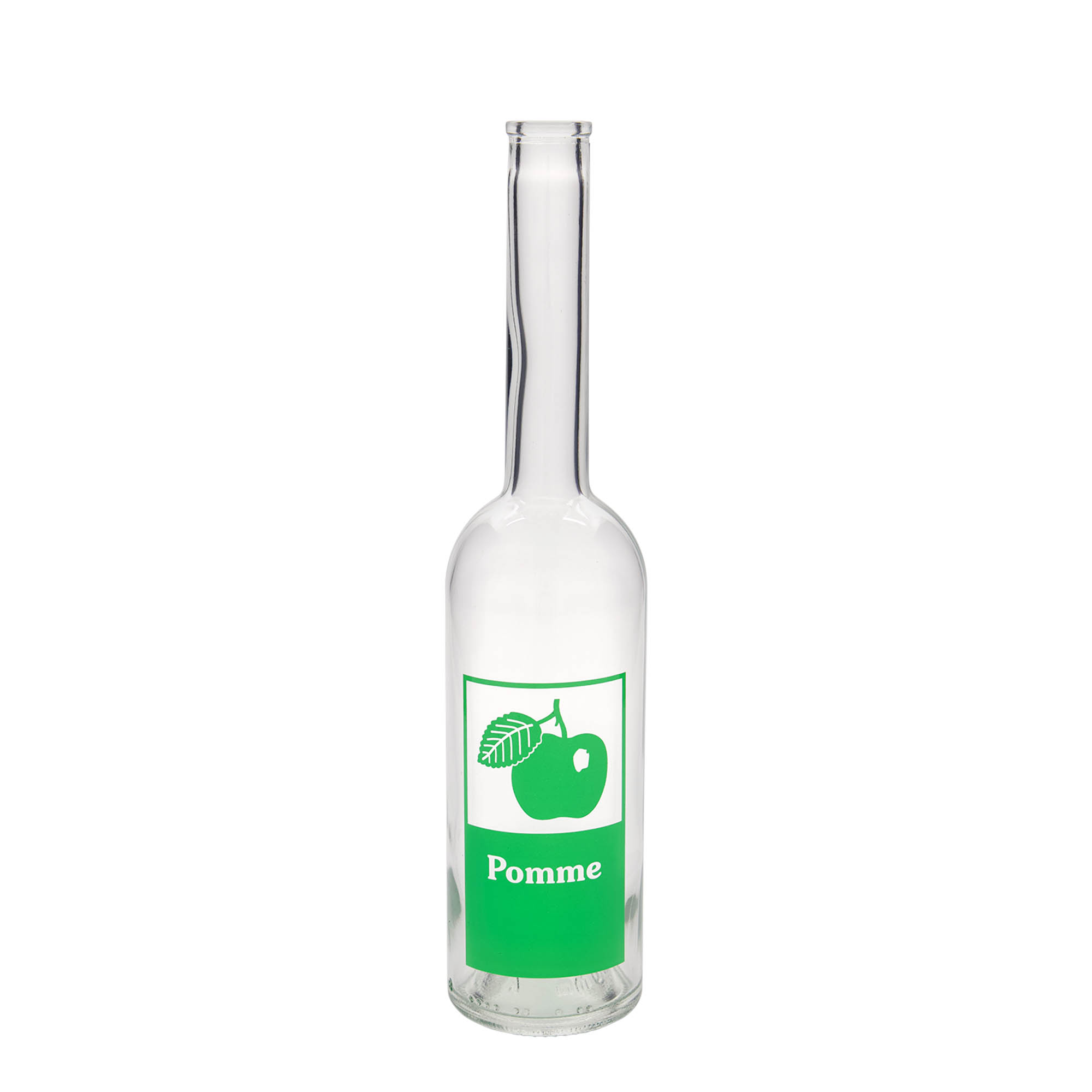 500 ml glass bottle 'Opera', print: Pomme, closure: cork 500 ml glass bottle 'Opera', print: Pomme, closure: cork