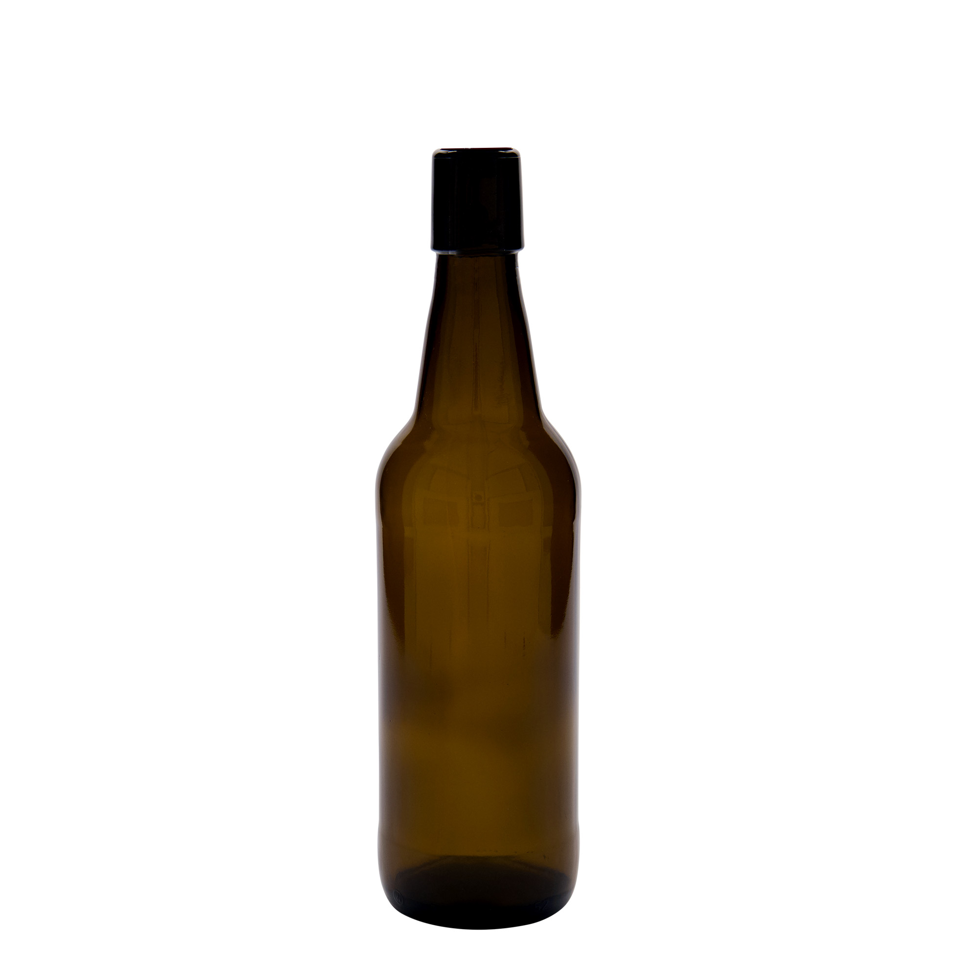 500 ml beer bottle, glass, brown, opening: swing top closure