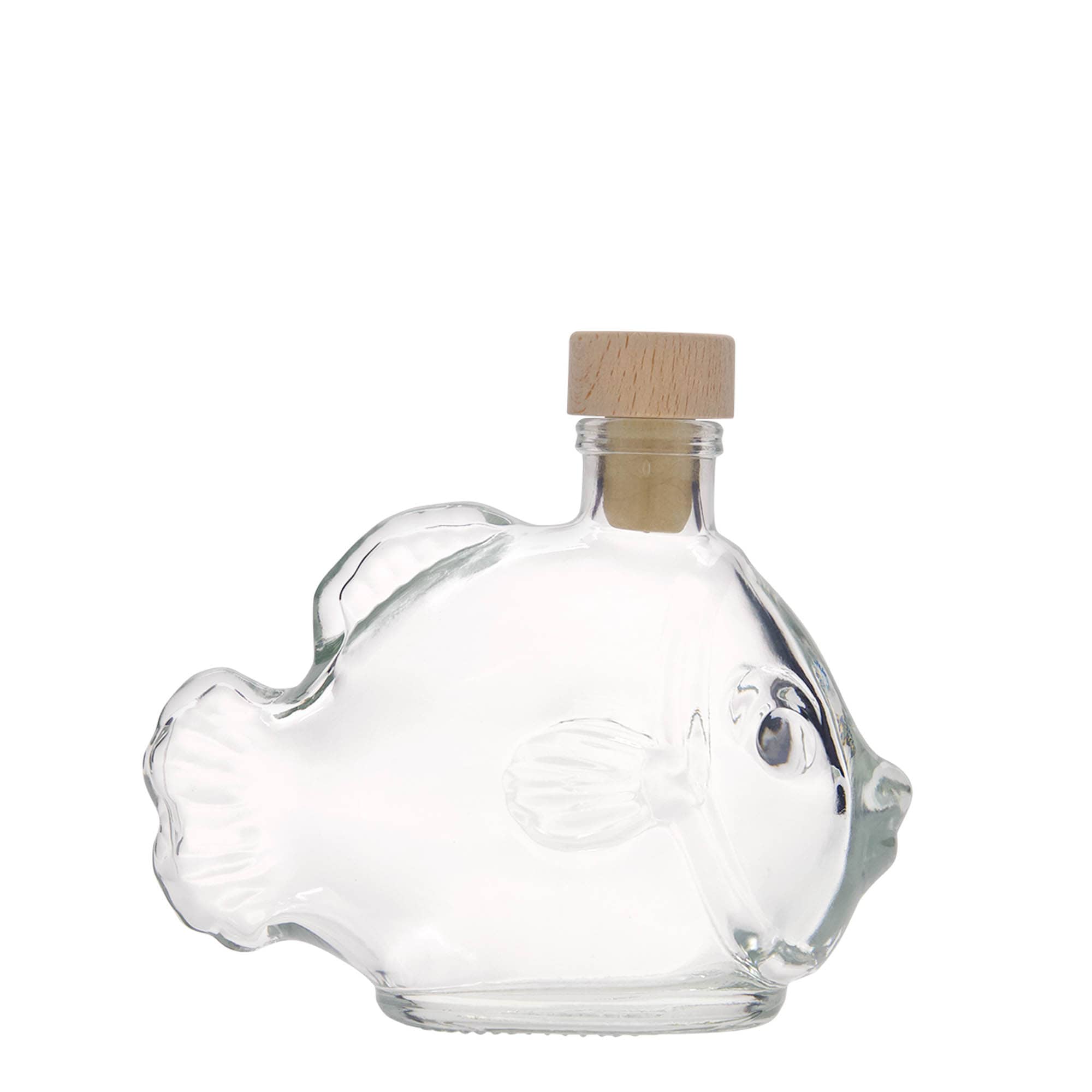 200 ml glass bottle ‘Fish’, opening: cork