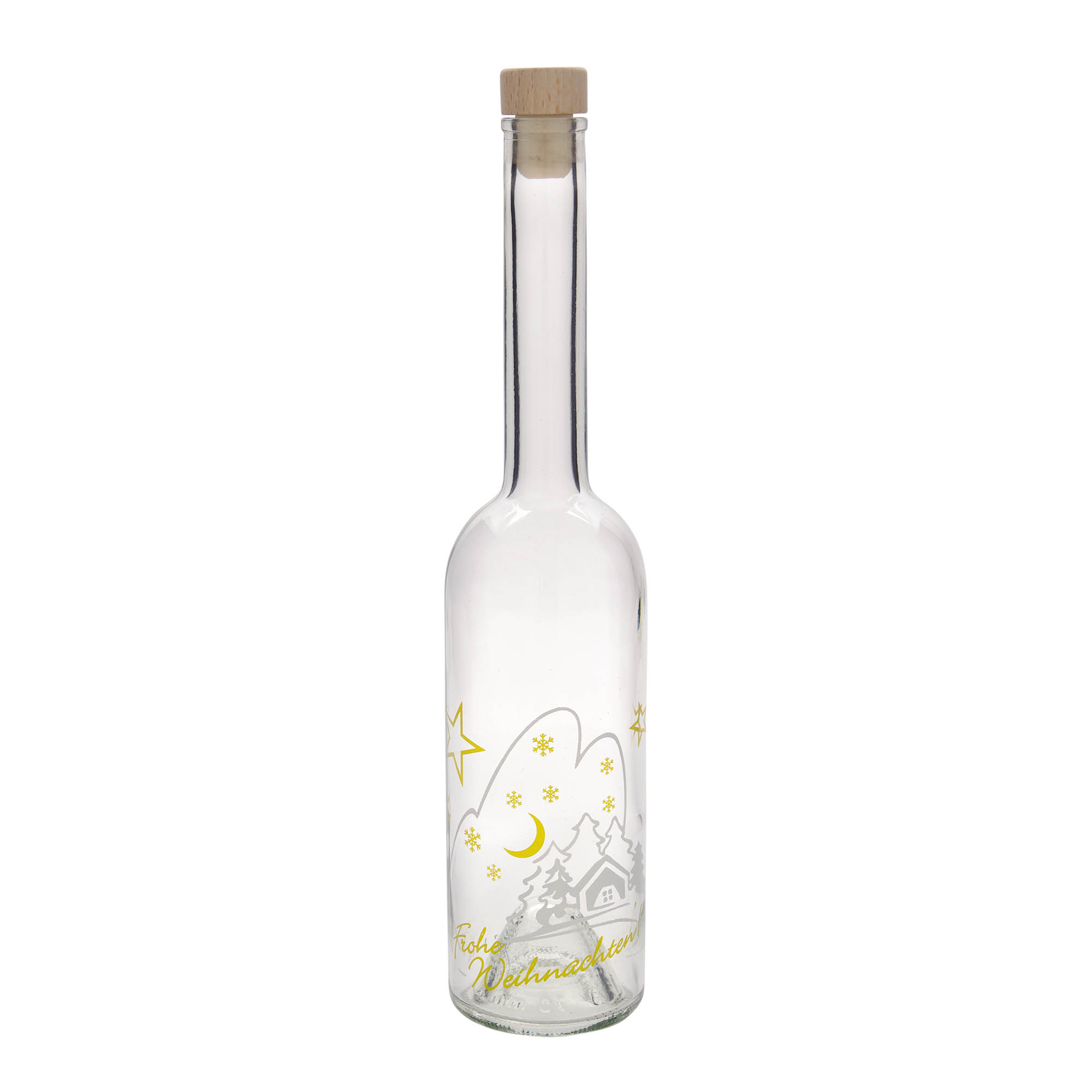500 ml glass bottle 'Opera', motif: Christmas idyll, opening: cork