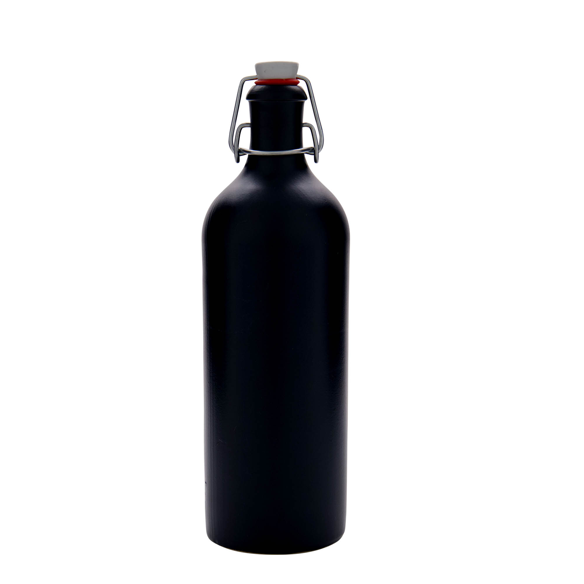 750 ml earthenware jug, stoneware, black, opening: swing-top closure 750 ml earthenware jug, stoneware, black, opening: swing-top closure