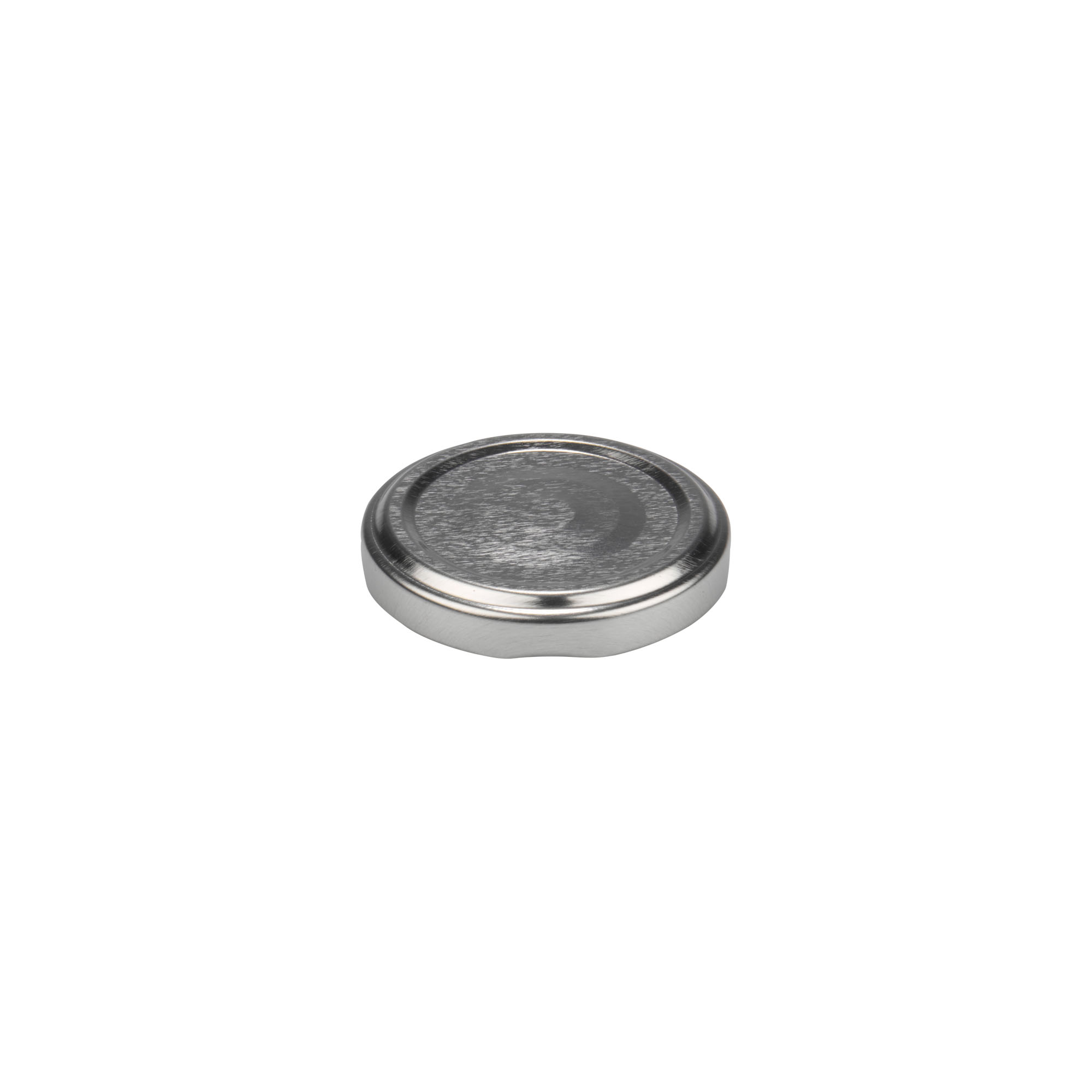 Twist off lid, tinplate, silver, for opening: TO 48 Twist off lid, tinplate, silver, for opening: TO 48