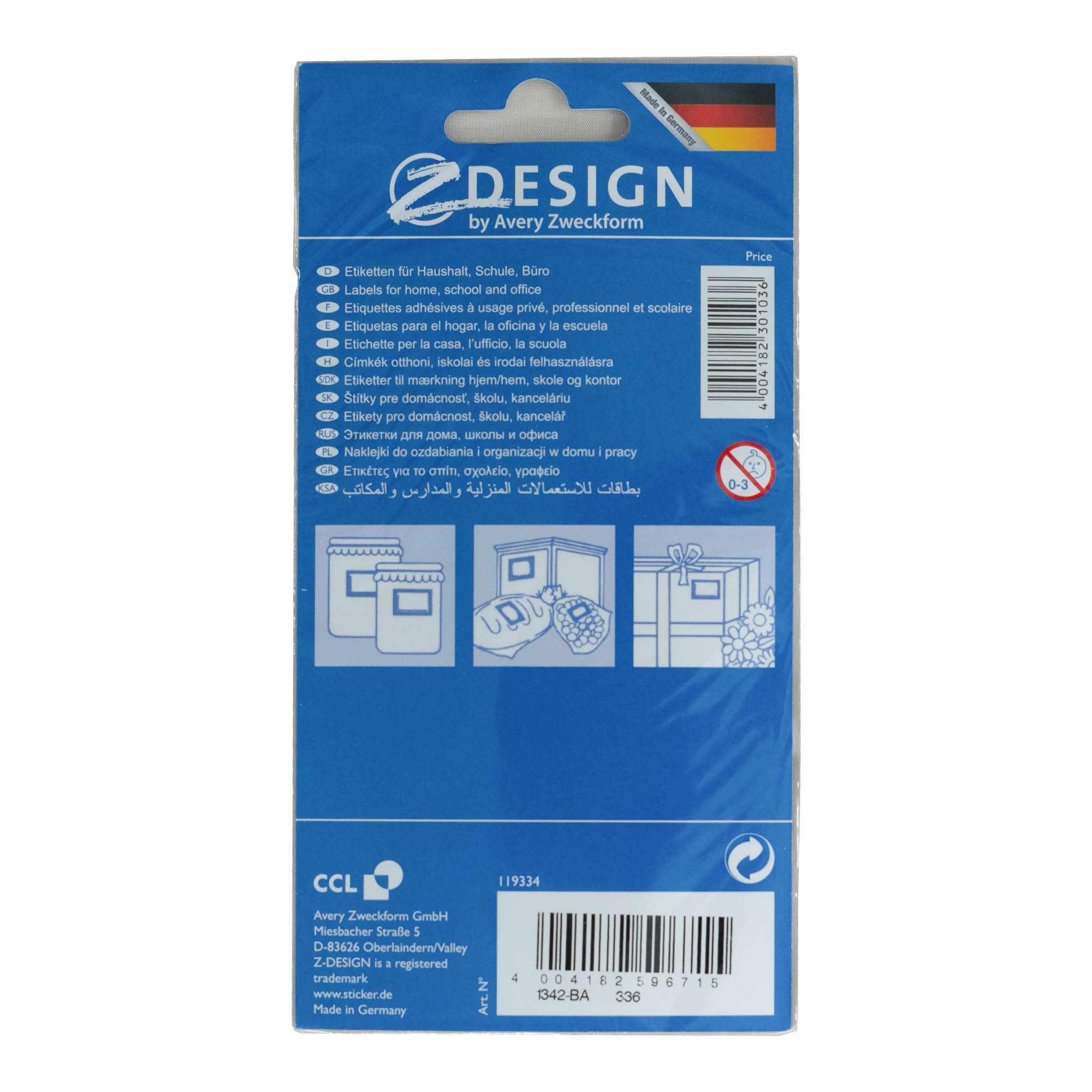 Zweckform Labels 'Fruit Frame', rectangular, paper, multicoloured