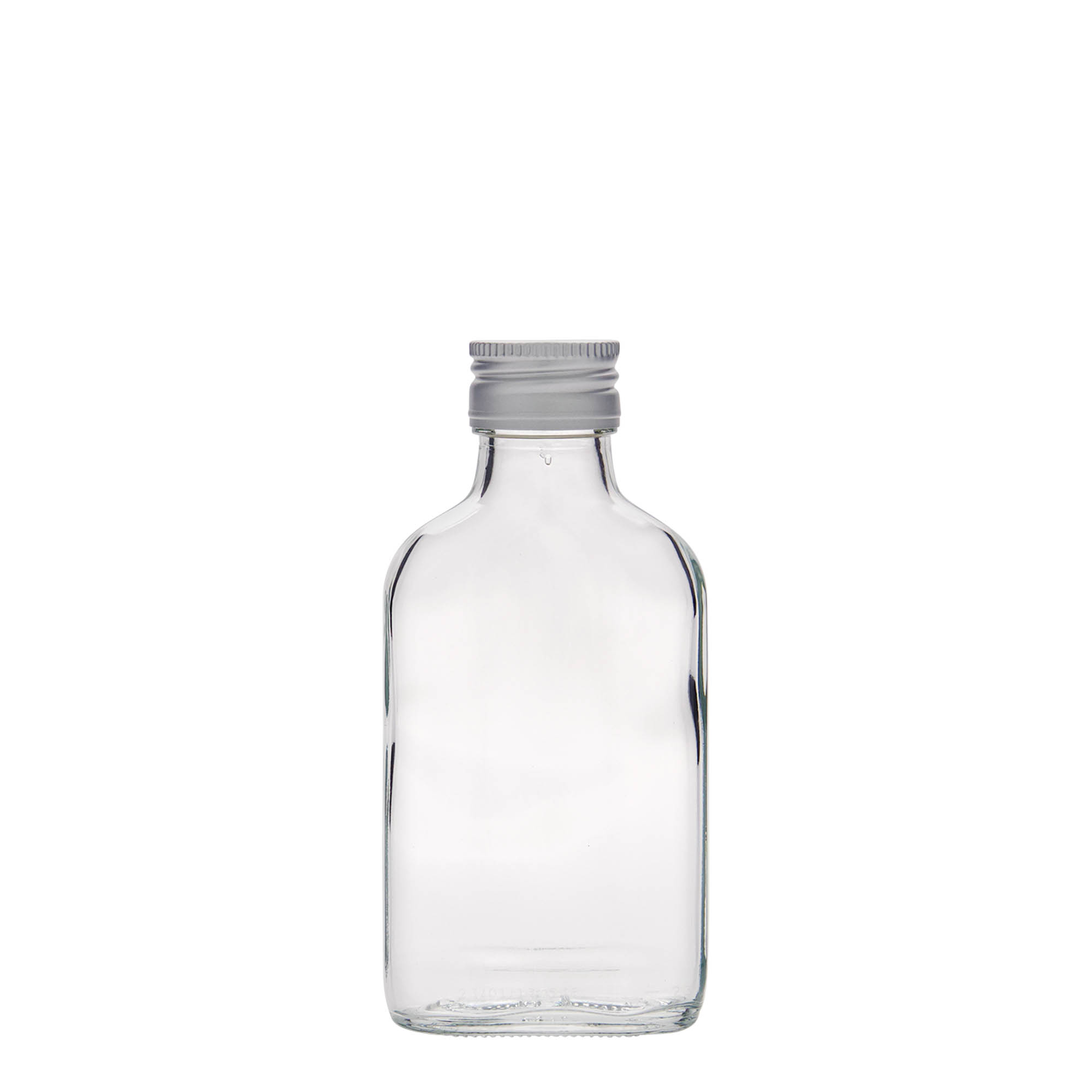 100 ml pocket bottle, rectangular, glass, opening: PP 28 100 ml pocket bottle, rectangular, glass, opening: PP 28