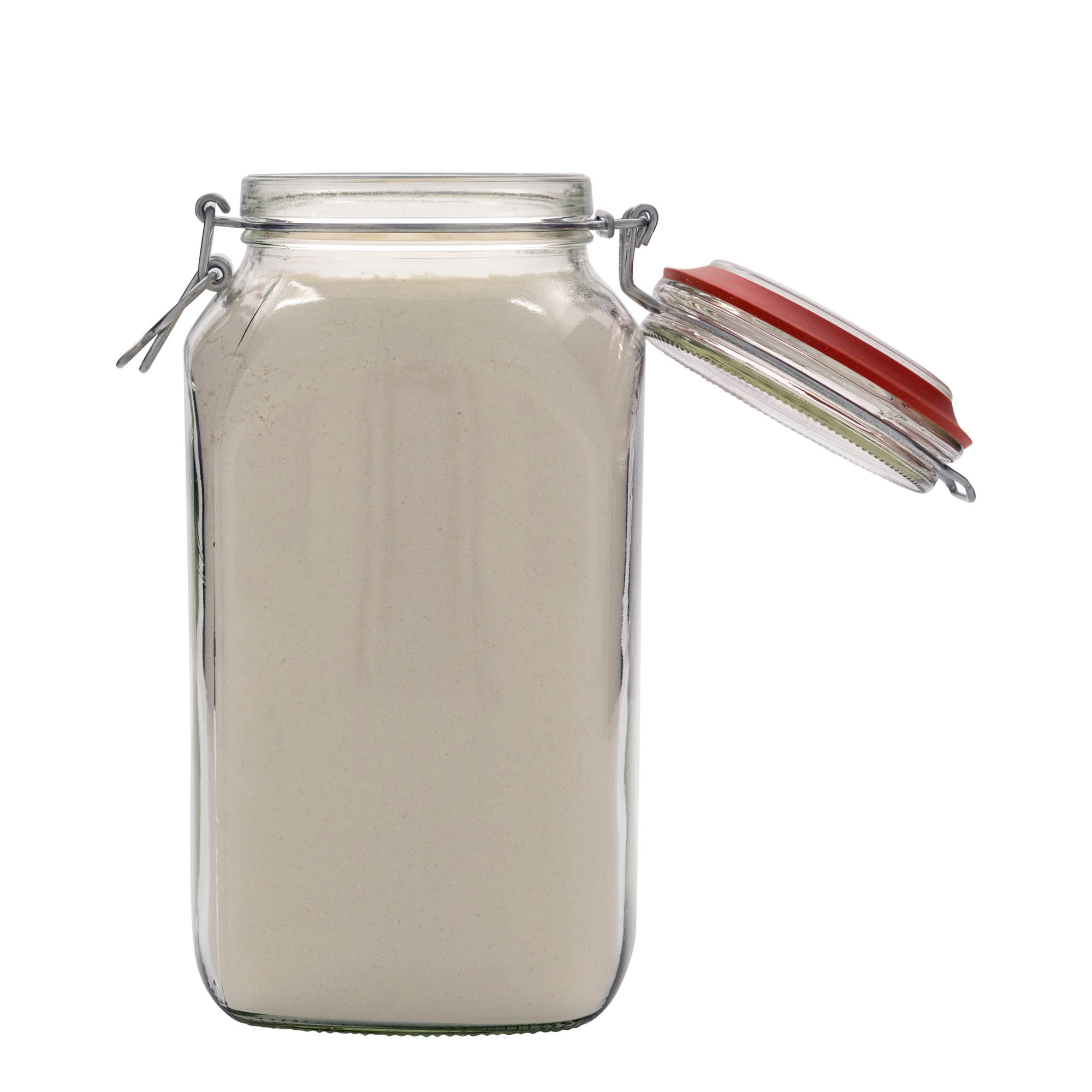 2,590 ml wire bail jar #, square, opening: wire bail closure