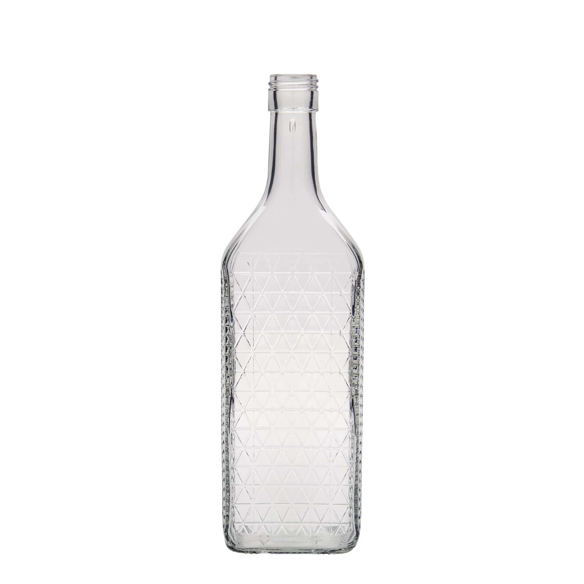 700 ml glass bottle ‘Caruso’, rectangular, opening: PP 31.5