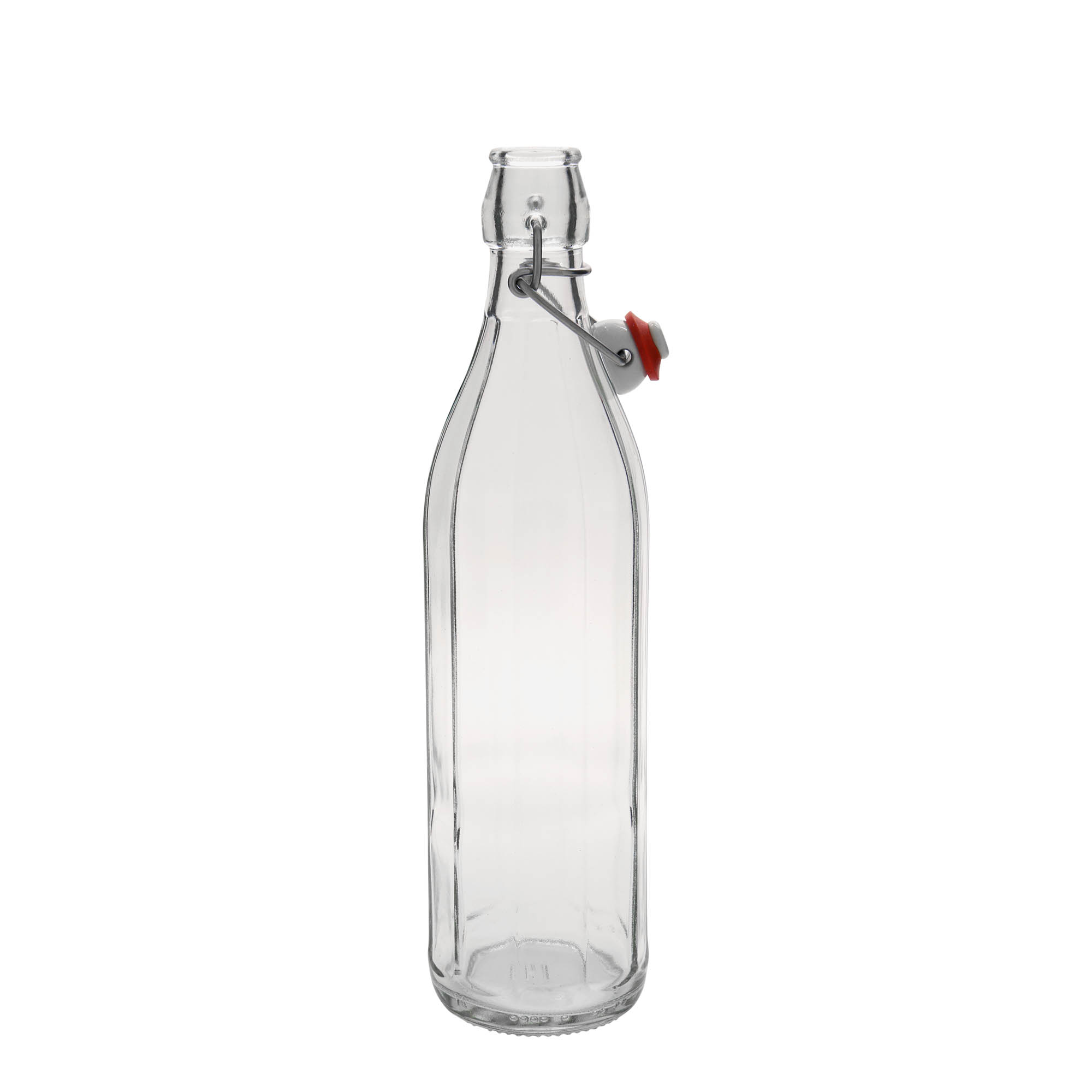 750 ml glass bottle 'Bravo', decagonal, opening: swing top closure