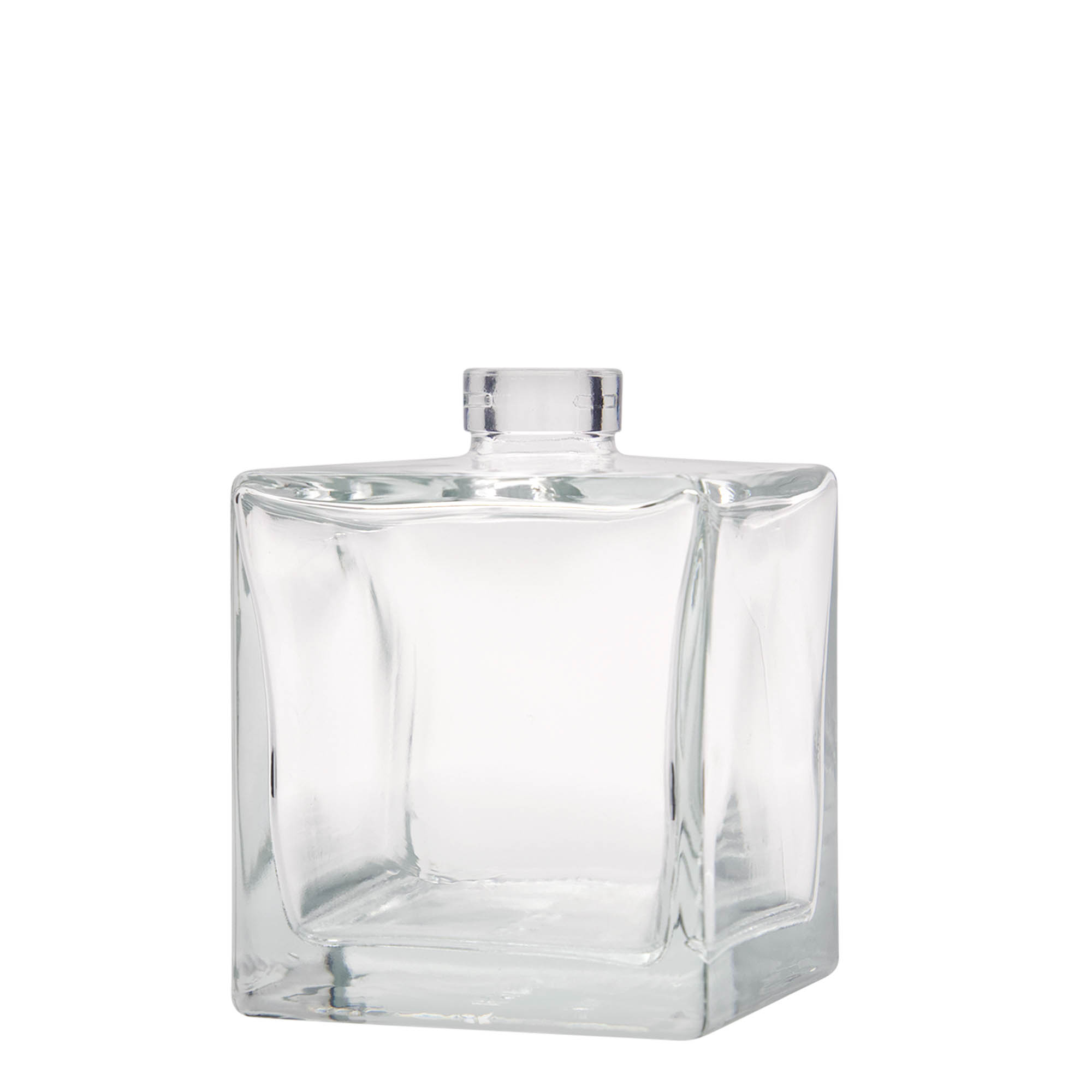 500 ml glass bottle 'Cube', square, opening: cork