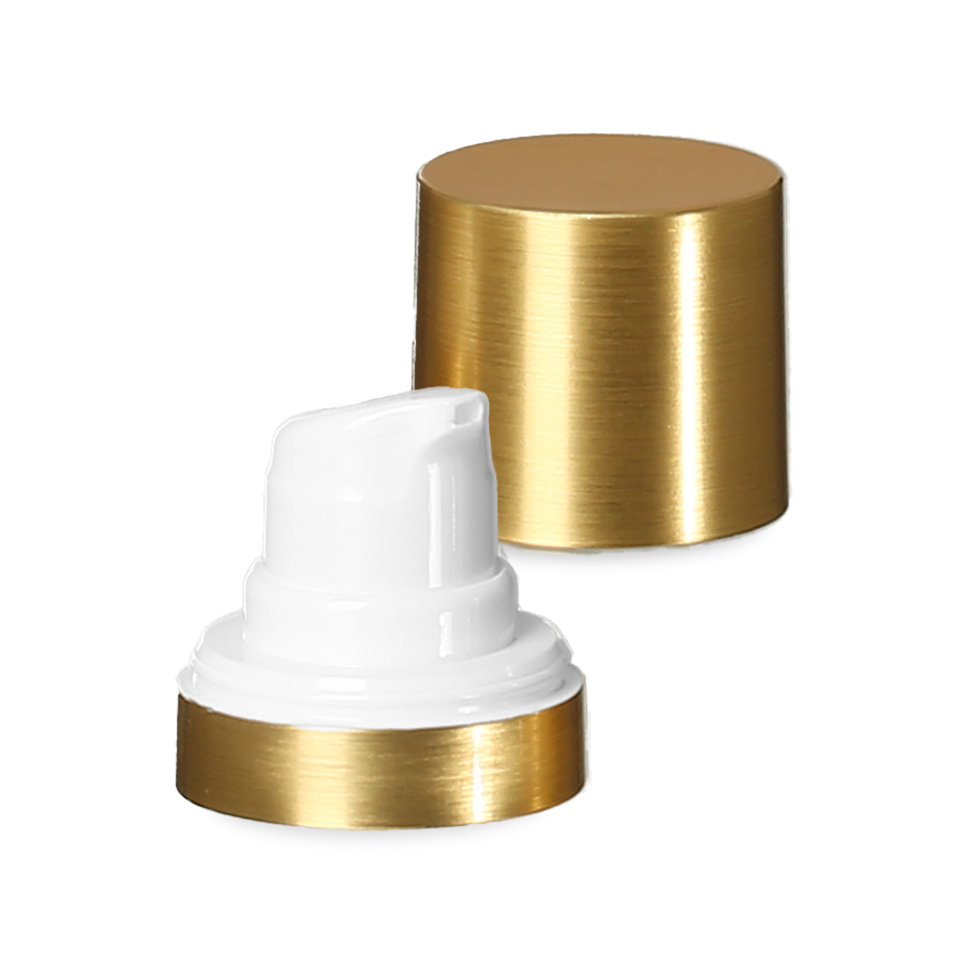 Airless Head Micro Gold Rim + white, glossy plug cap Airless Head Micro Gold Rim + white, glossy plug cap