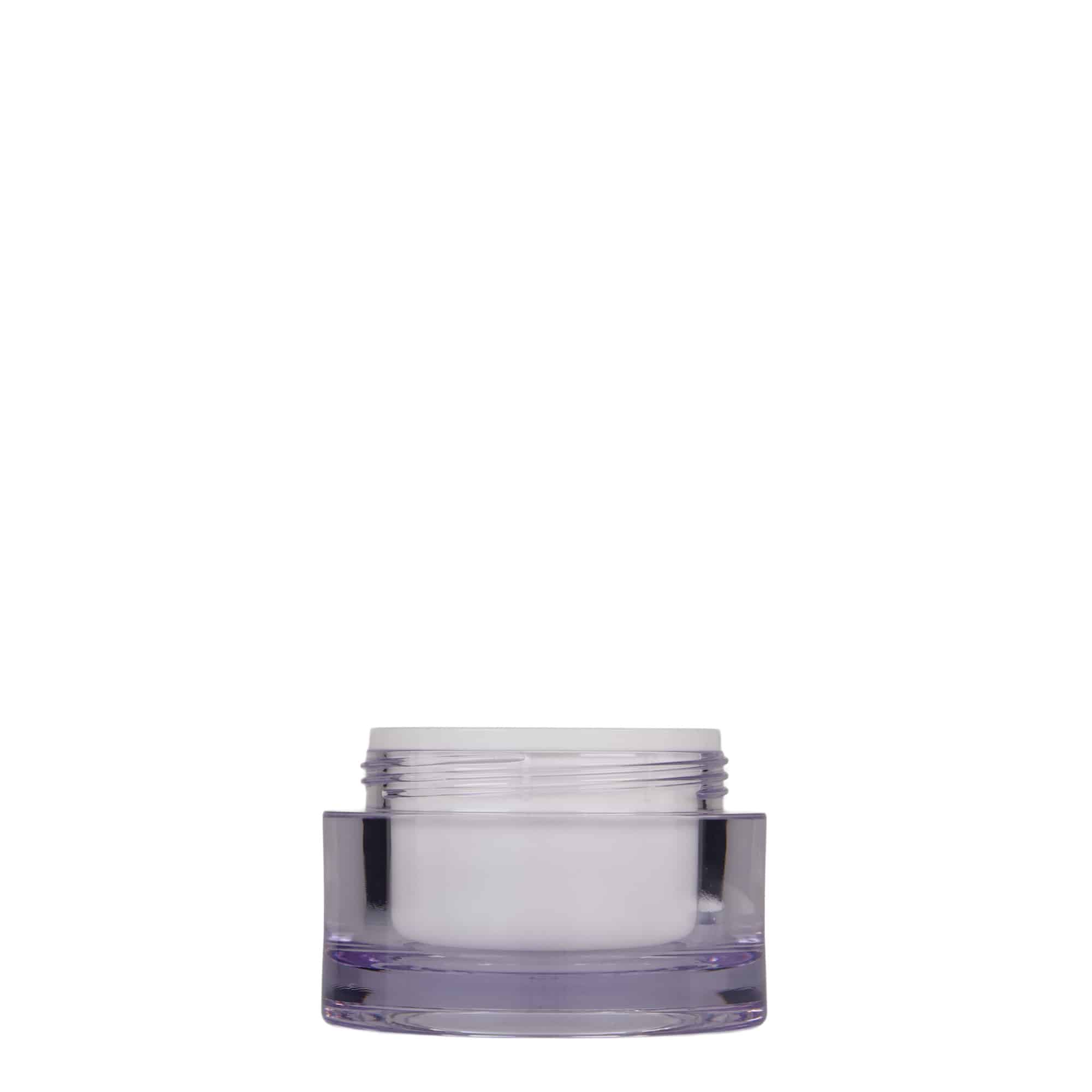 50 ml jar, SAN plastic, white, opening: screw cap