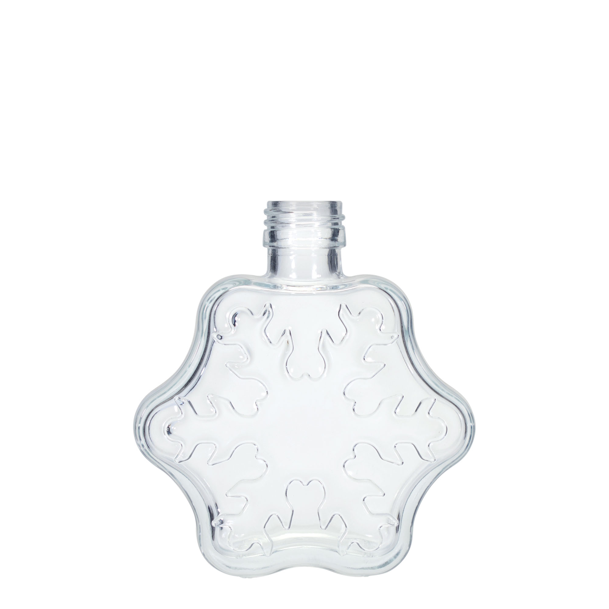 200 ml glass bottle 'Snowflake', closure: PP 28 200 ml glass bottle 'Snowflake', closure: PP 28