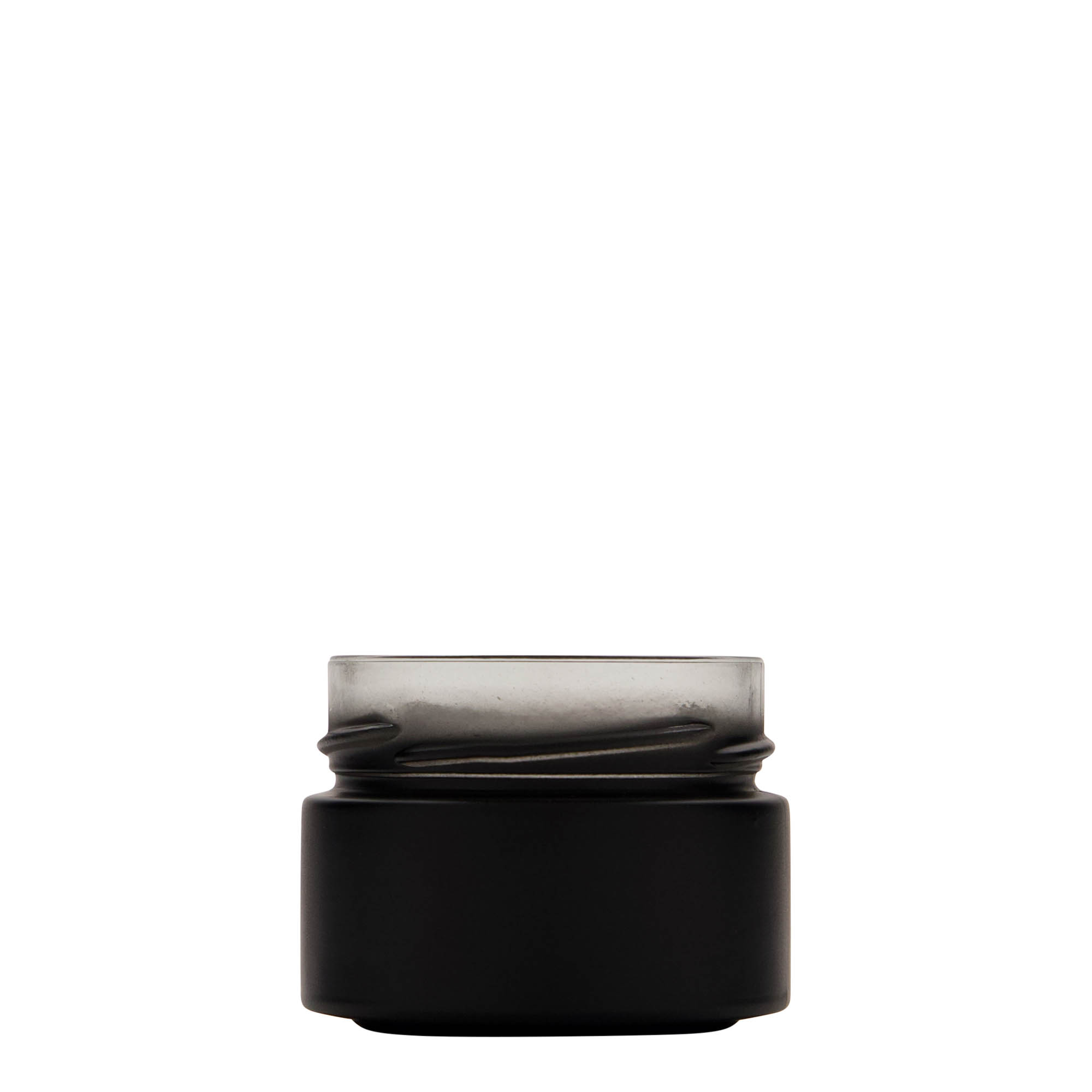 130 ml round glass 'Aurora', black, opening: Deep-Twist-Off (DTO 66)