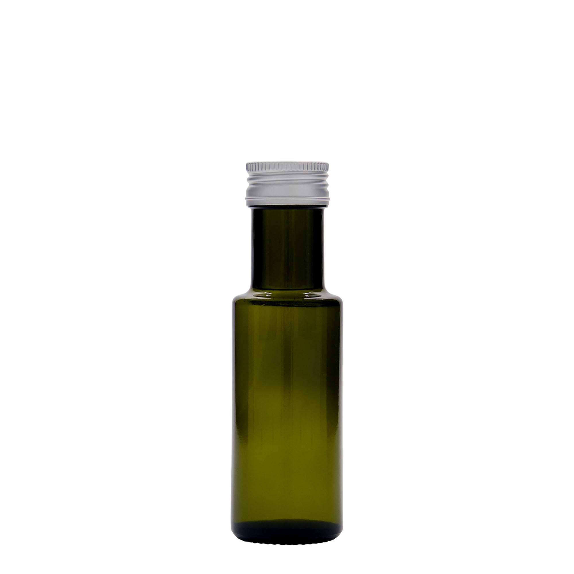 100 ml glass bottle 'Dorica', antique green, opening: PP 31.5 100 ml glass bottle 'Dorica', antique green, opening: PP 31.5