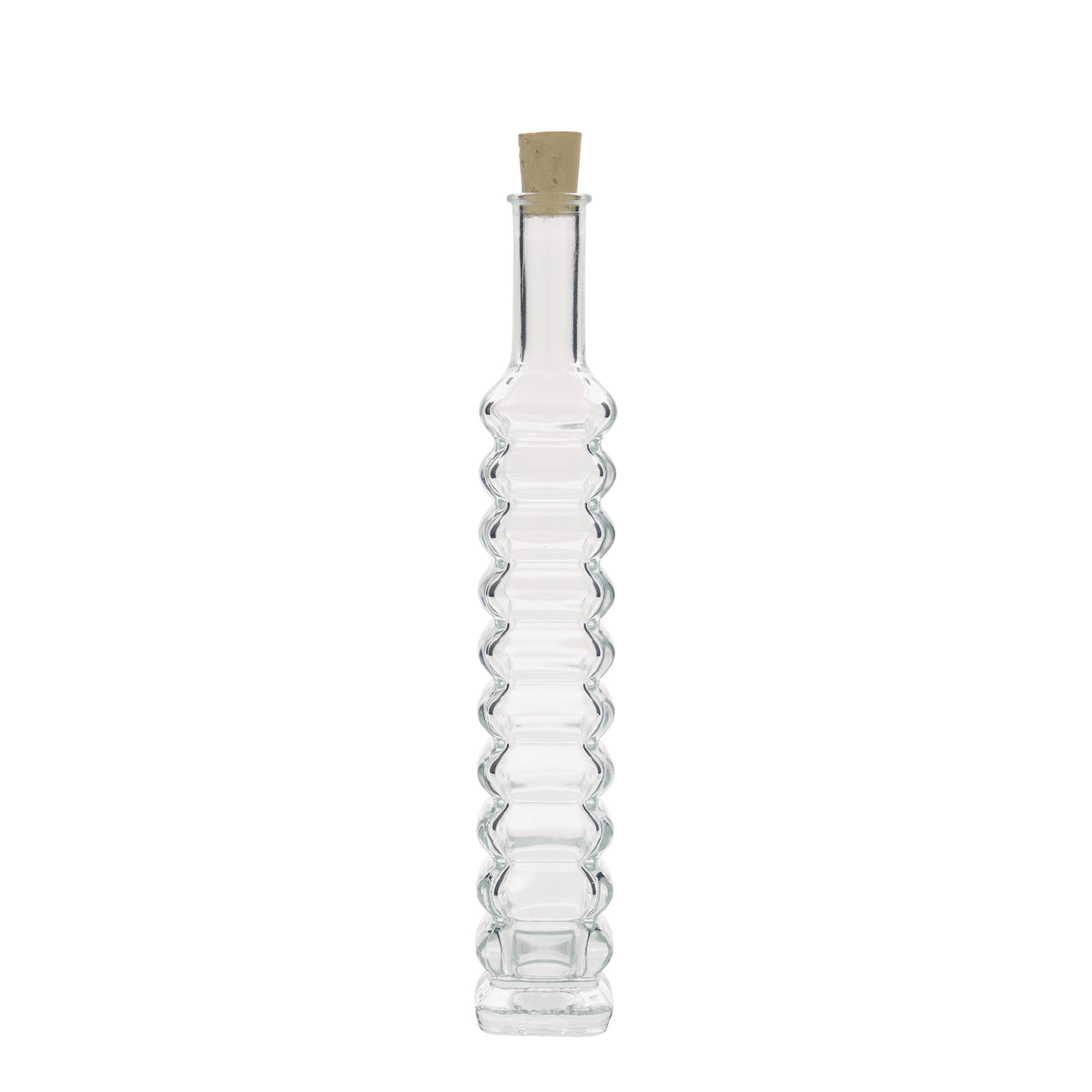 100 ml glass bottle 'Roma', square, opening: cork 100 ml glass bottle 'Roma', square, opening: cork