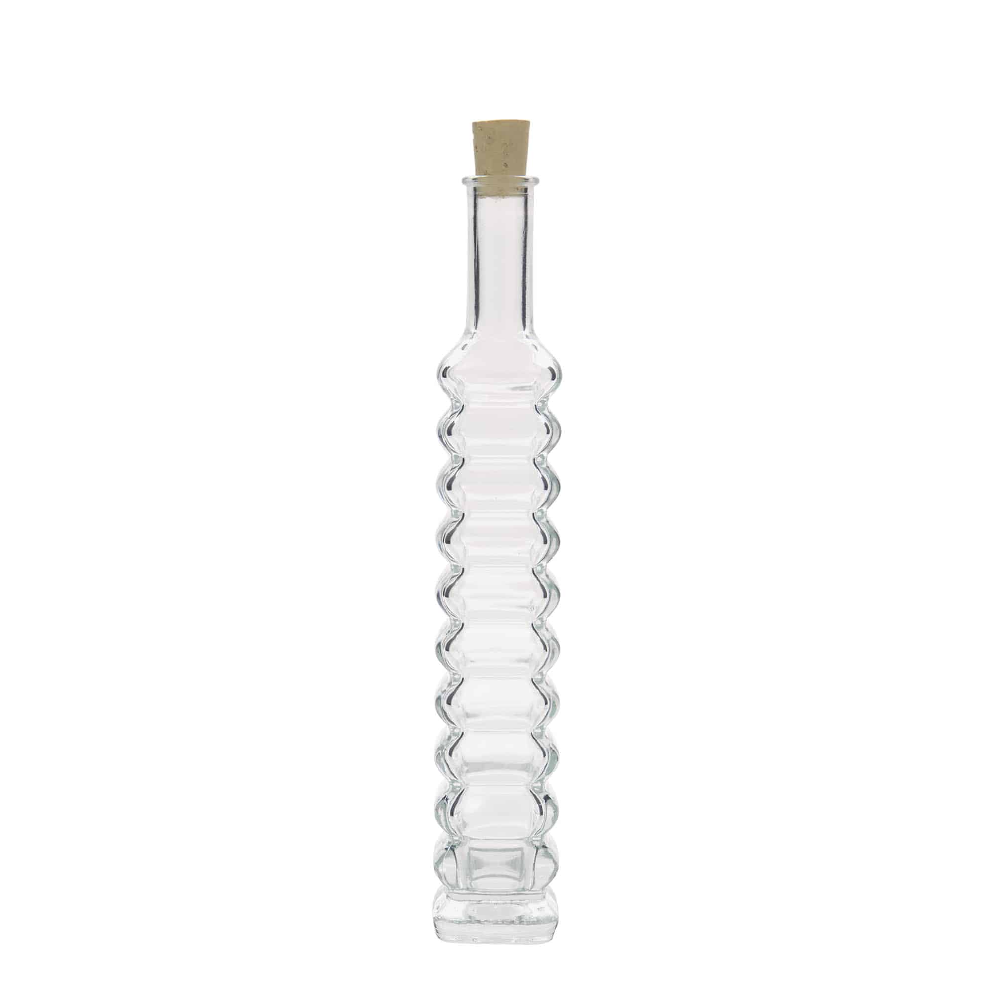 100 ml glass bottle ‘Roma’, square, opening: cork