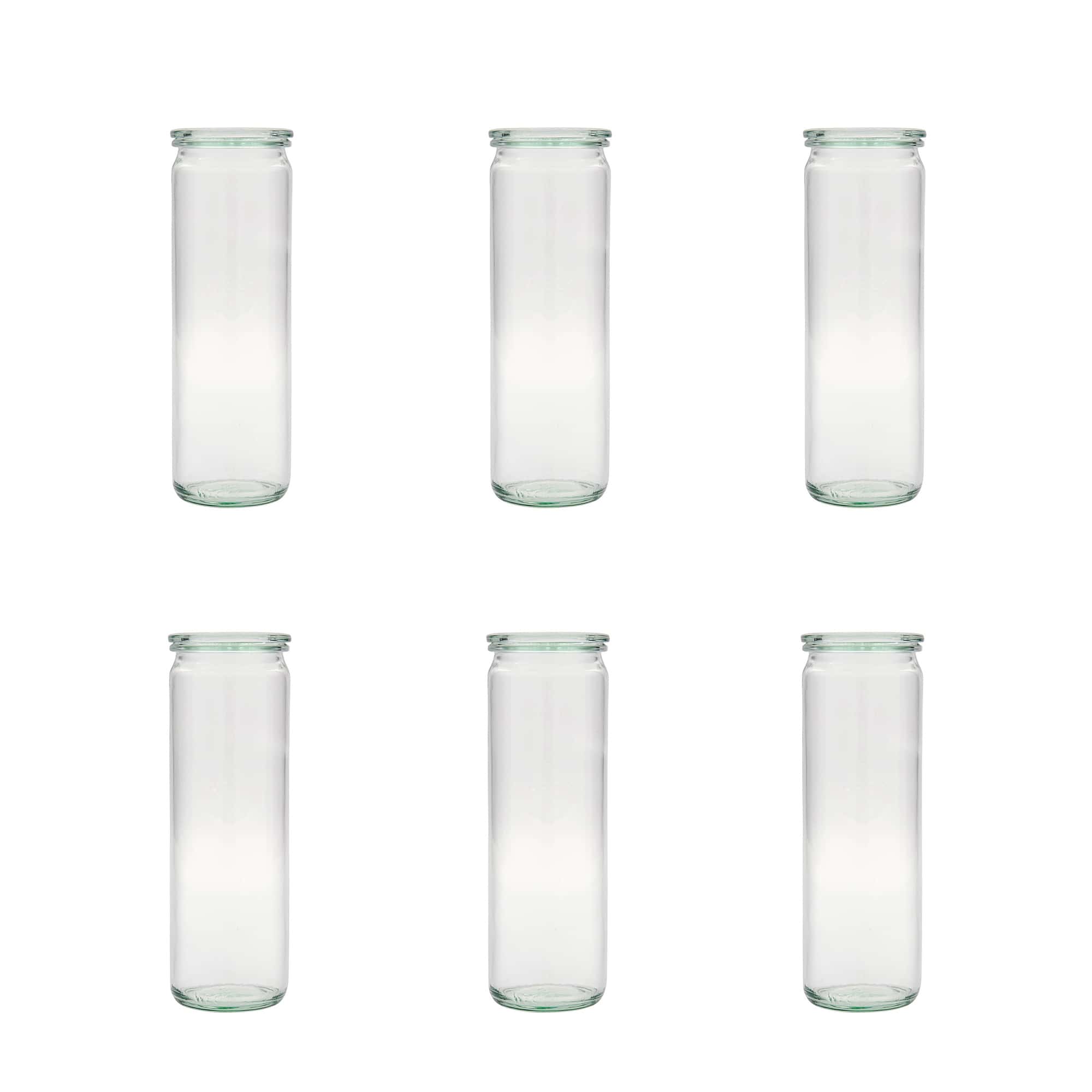 6x 600 ml WECK cylinder jar with glass lid RR 60
