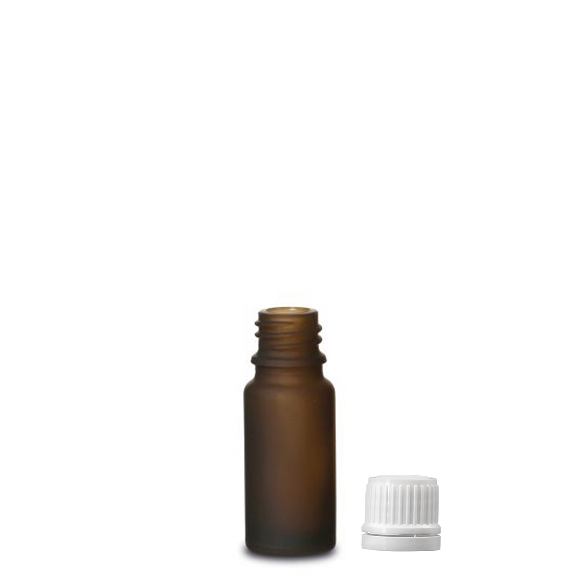 10ml medicine bottle, glass, frosted brown, neck: DIN 18