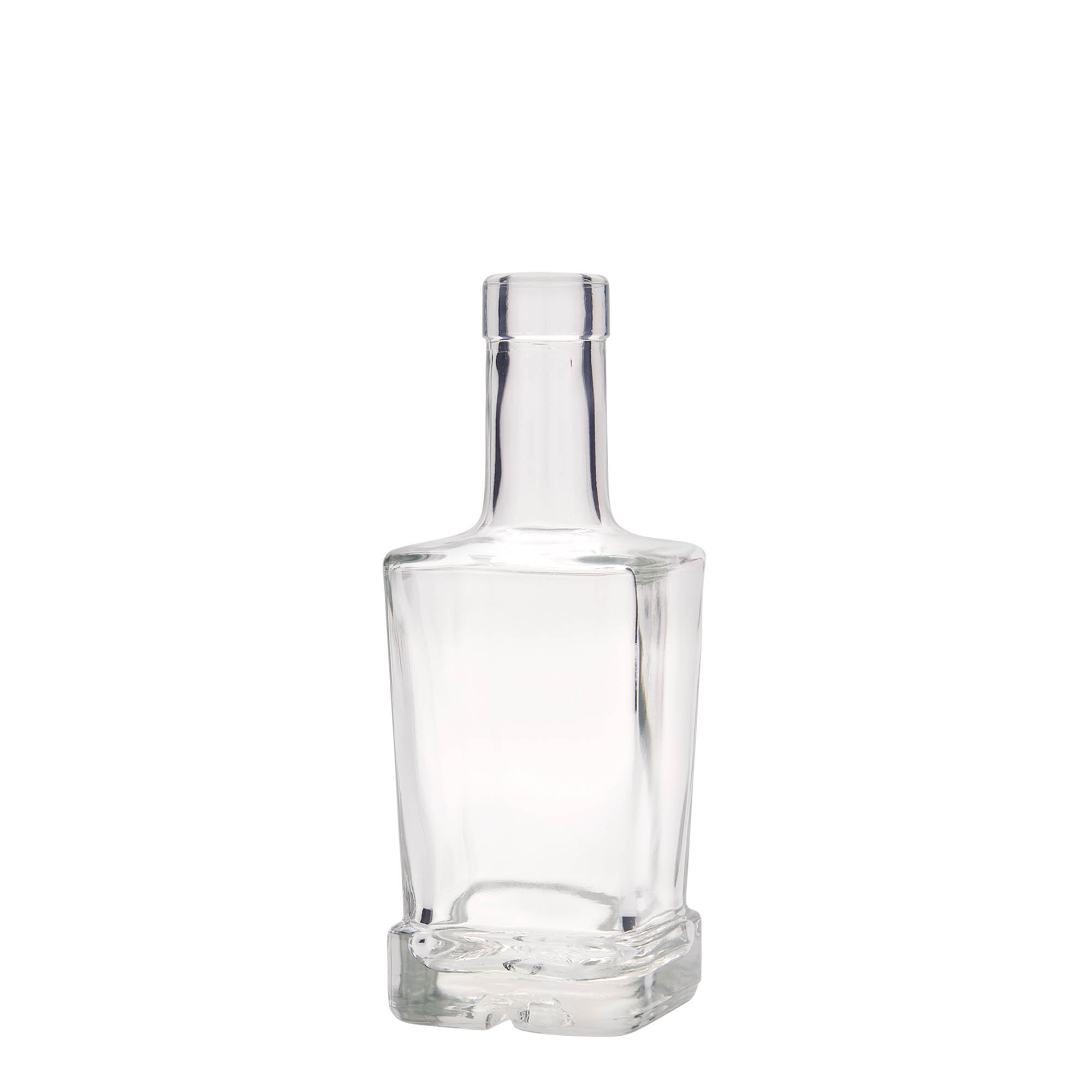 250 ml glass bottle ‘Rene’, square, opening: cork