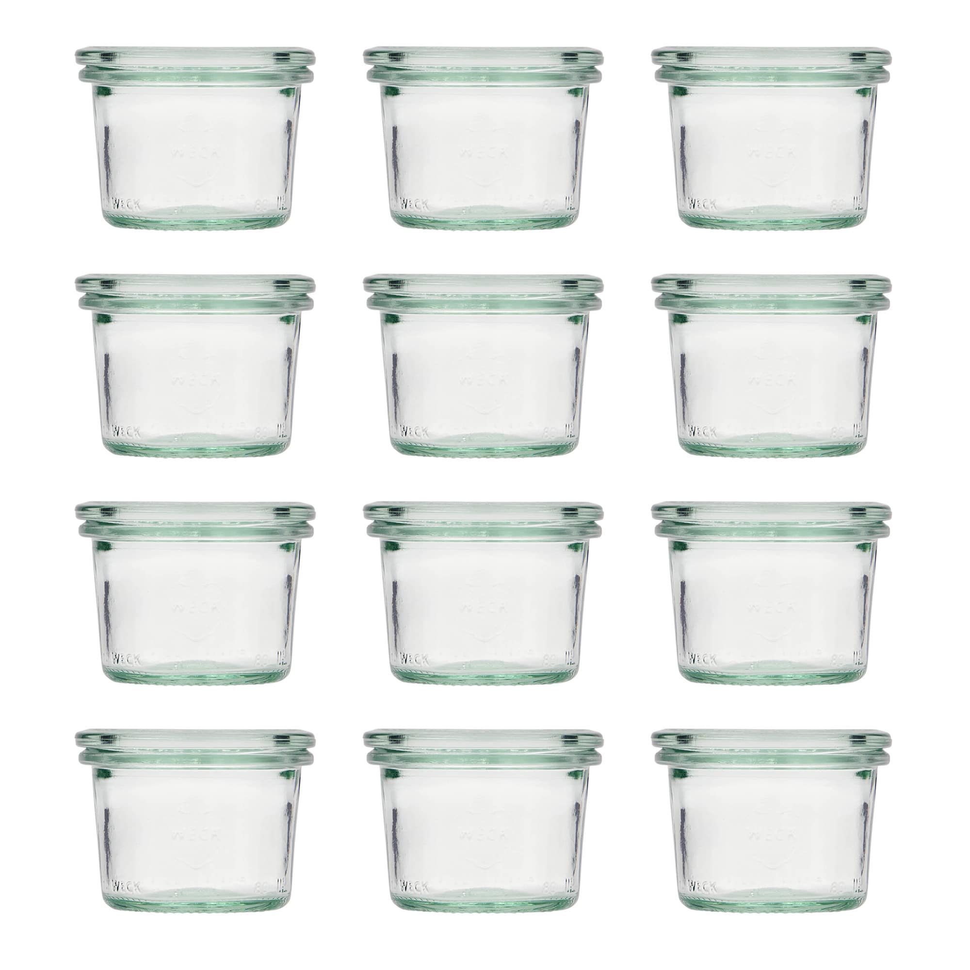 12x 80 ml WECK inverted jar with glass lid RR 60