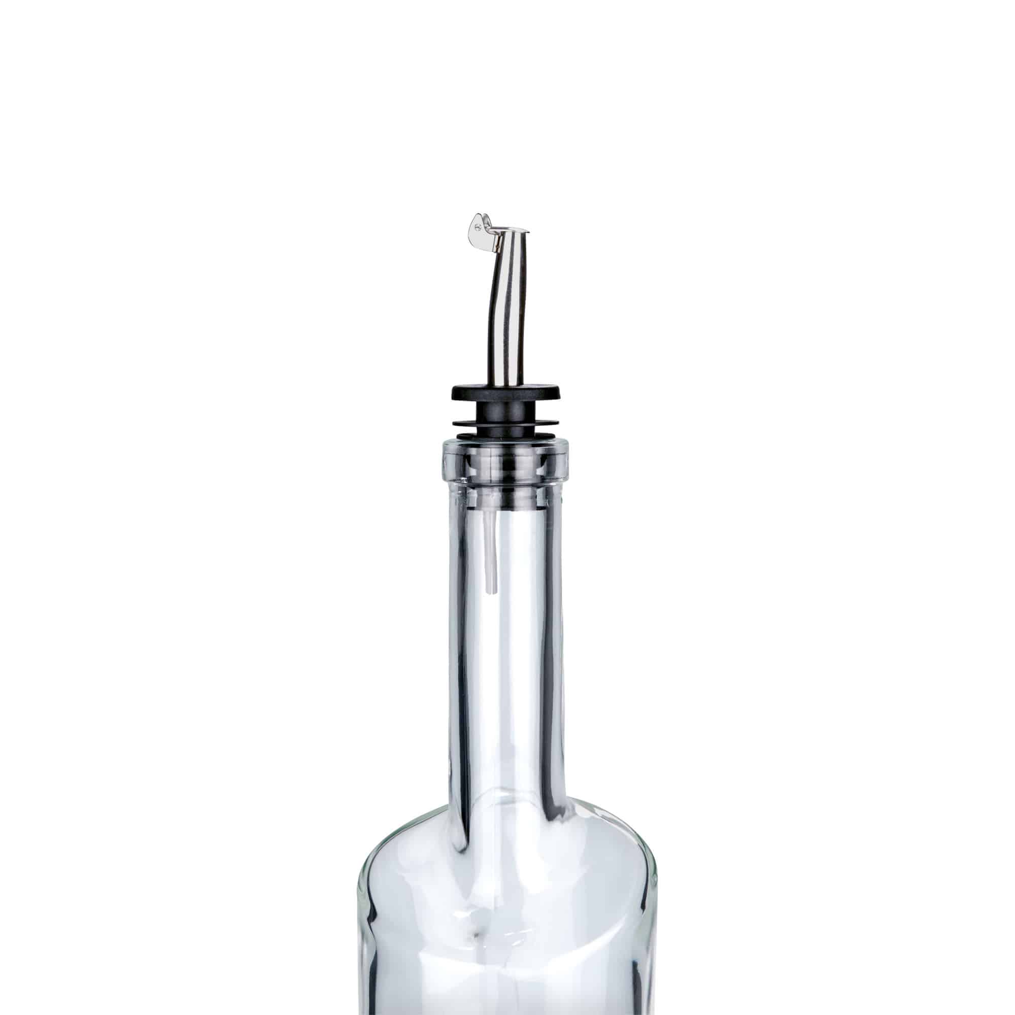 Pourer Inox with metal flap, stainless steel, silver